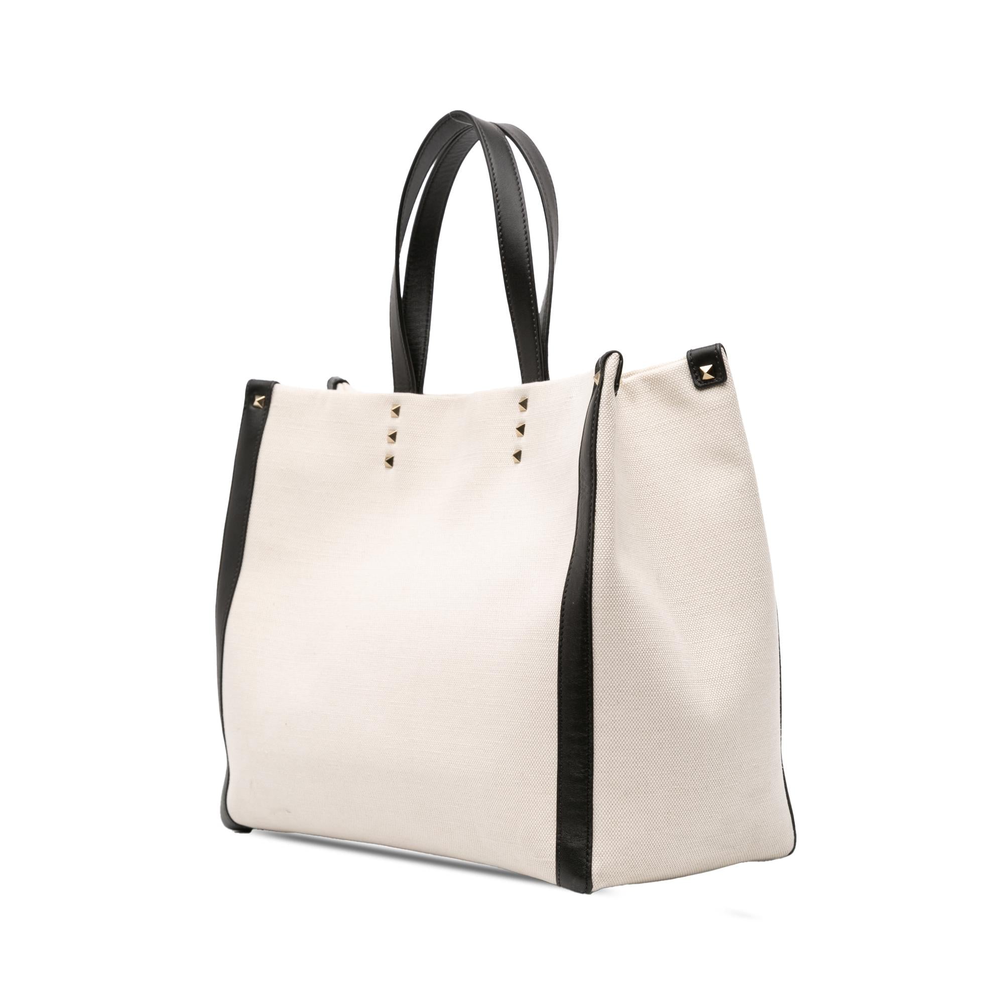 Valentino Medium Canvas Rockstud VLTN Tote