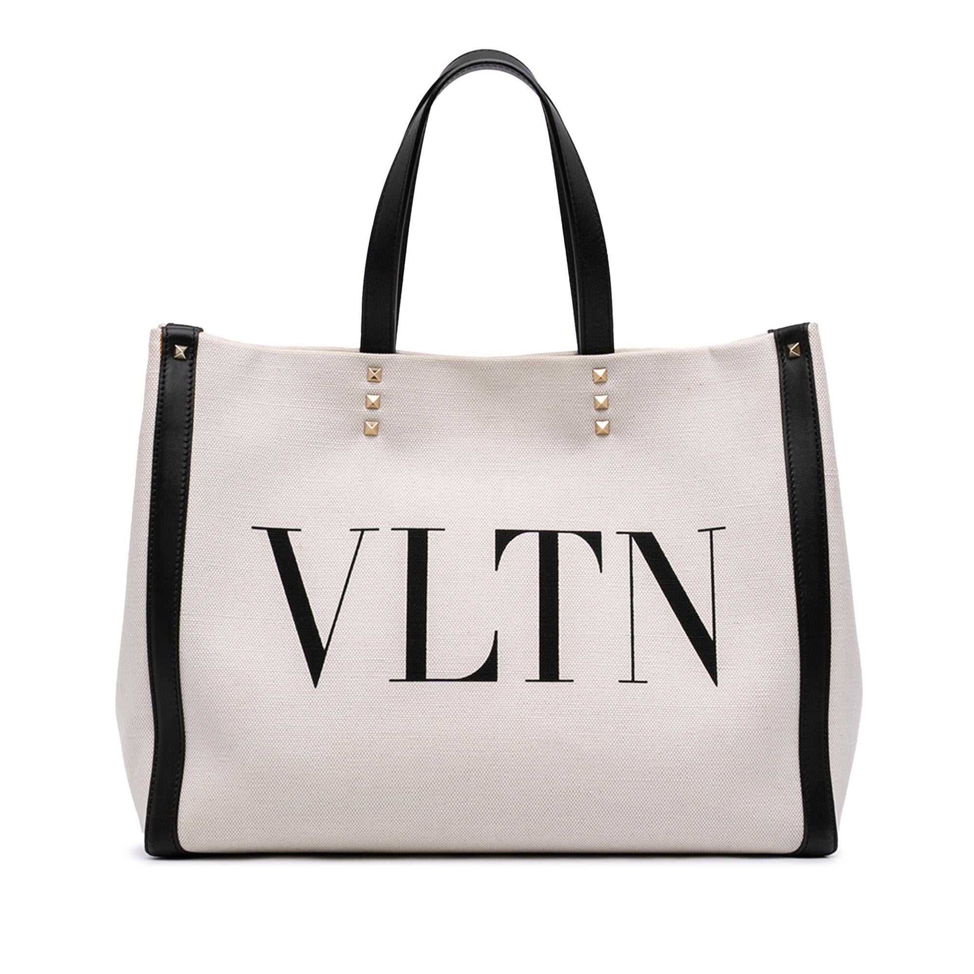 Valentino Medium Canvas Rockstud VLTN Tote