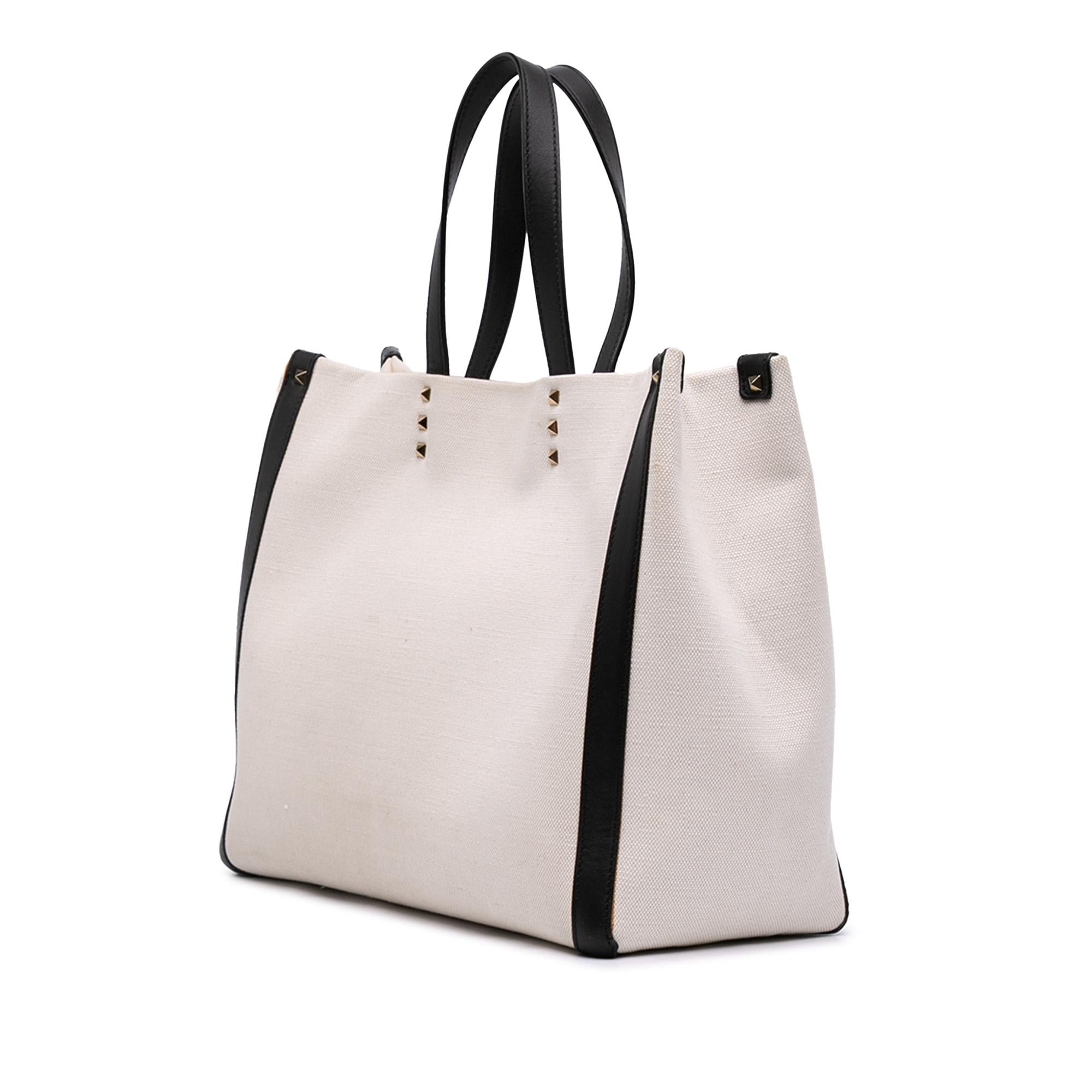 Valentino Medium Canvas Rockstud VLTN Tote