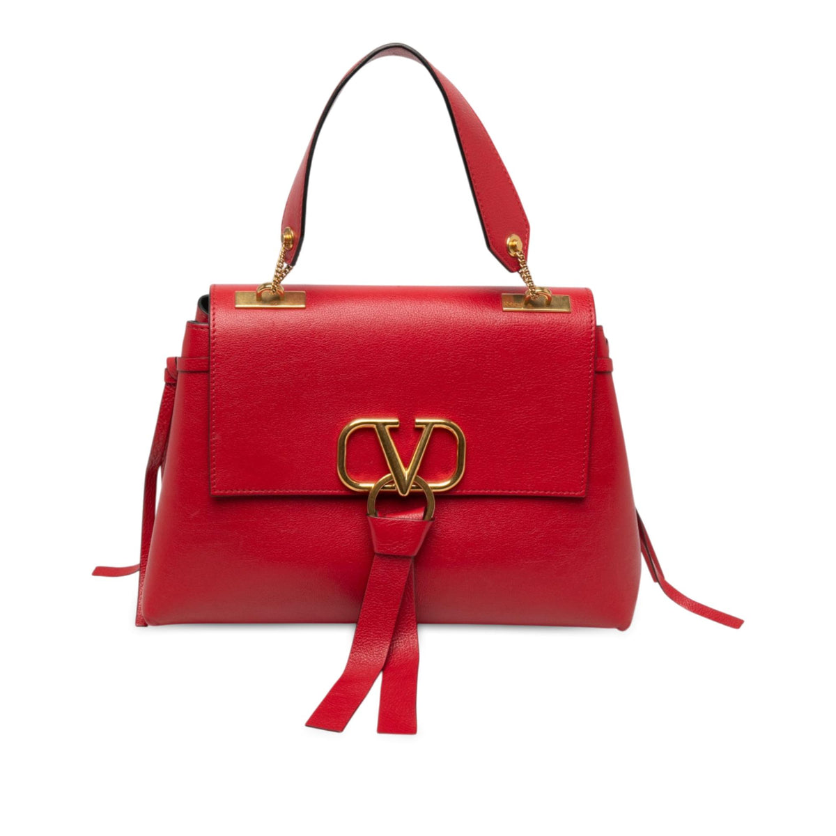 Valentino Medium Grained Calfskin VRing Top Handle Bag