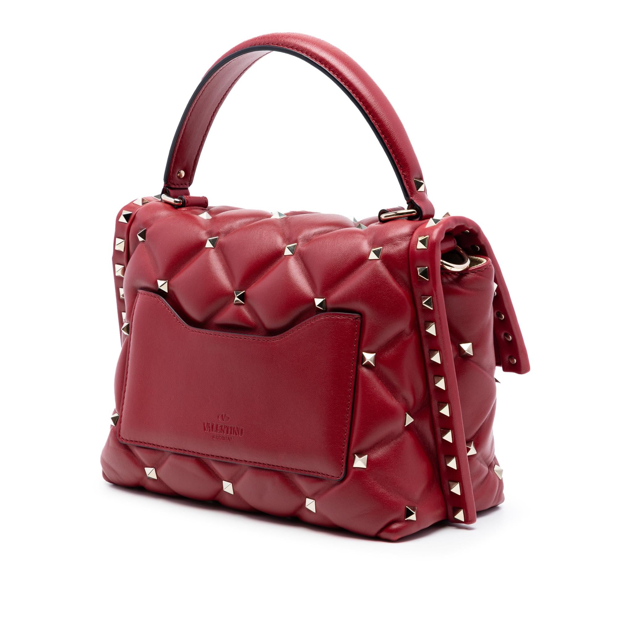 Valentino Medium Lambskin Candystud Top Handle Satchel