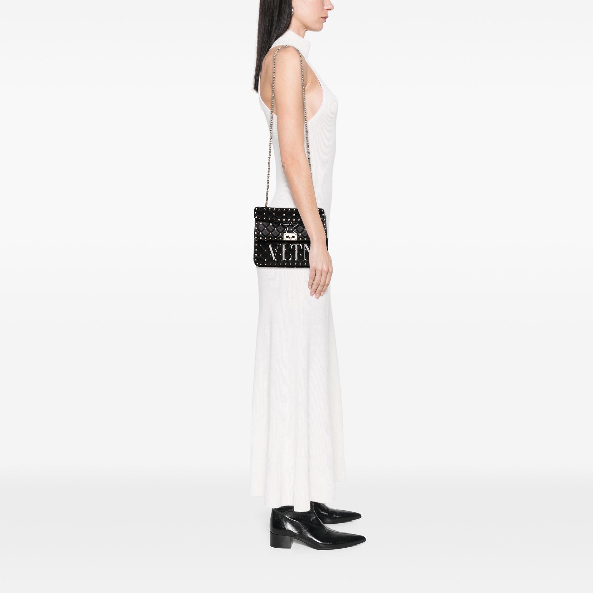 Valentino Medium Lambskin VLTN Rockstud Spike Satchel