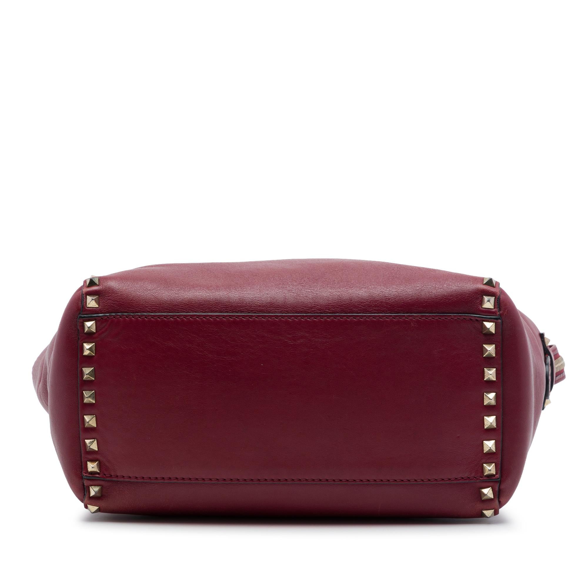 Valentino Medium Leather Rockstud Double Handle Tote