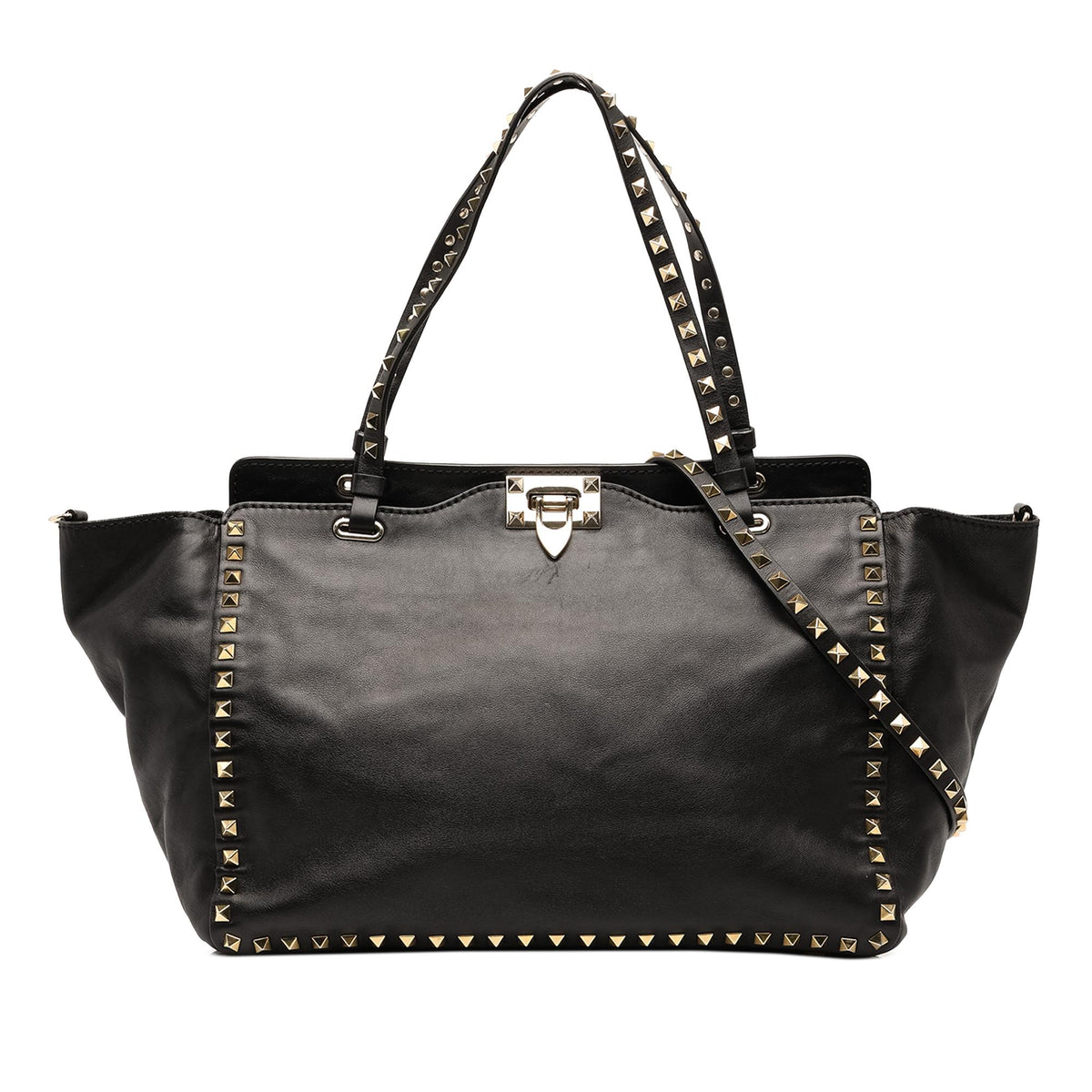 Valentino Medium Leather Rockstud Trapeze Satchel