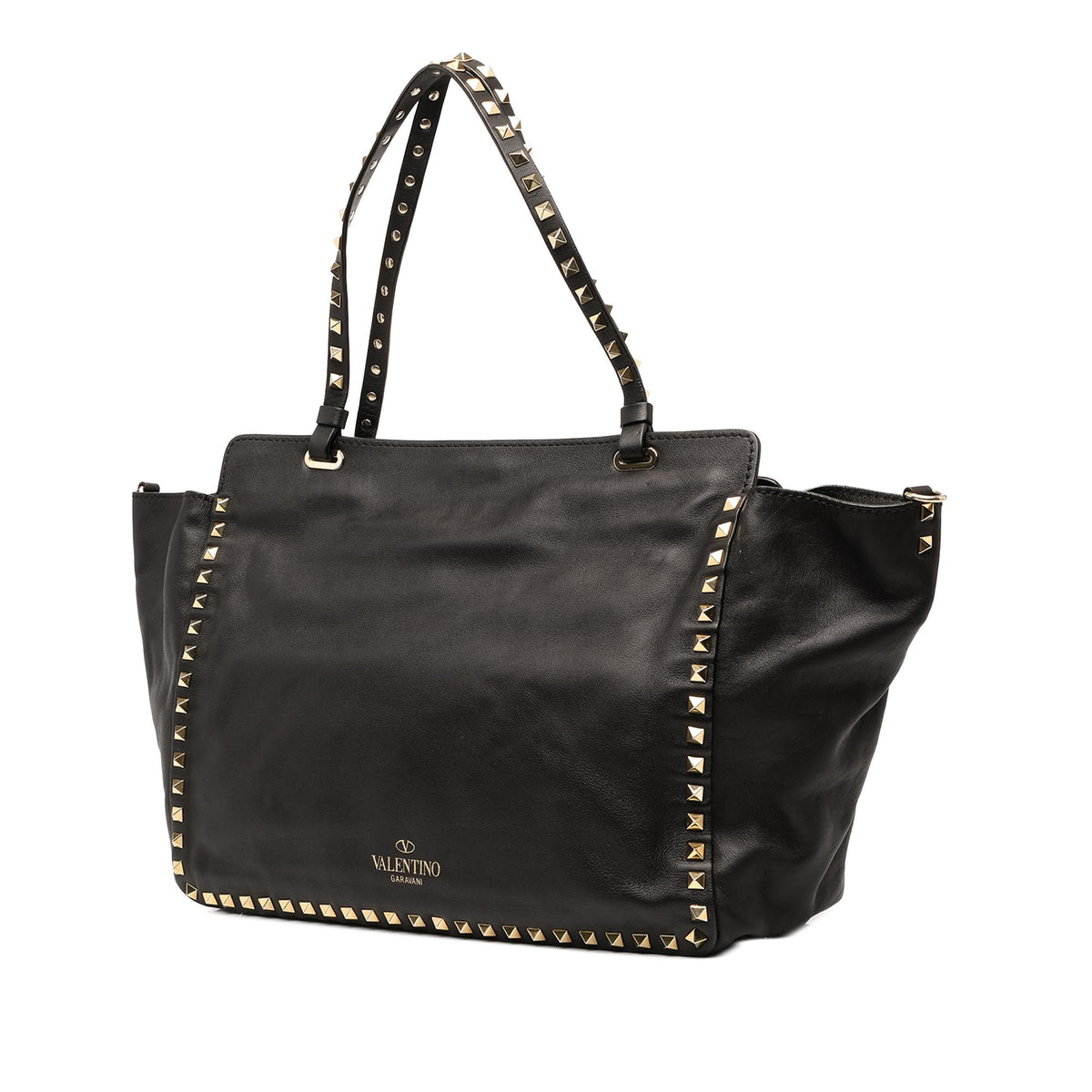 Valentino Medium Leather Rockstud Trapeze Satchel