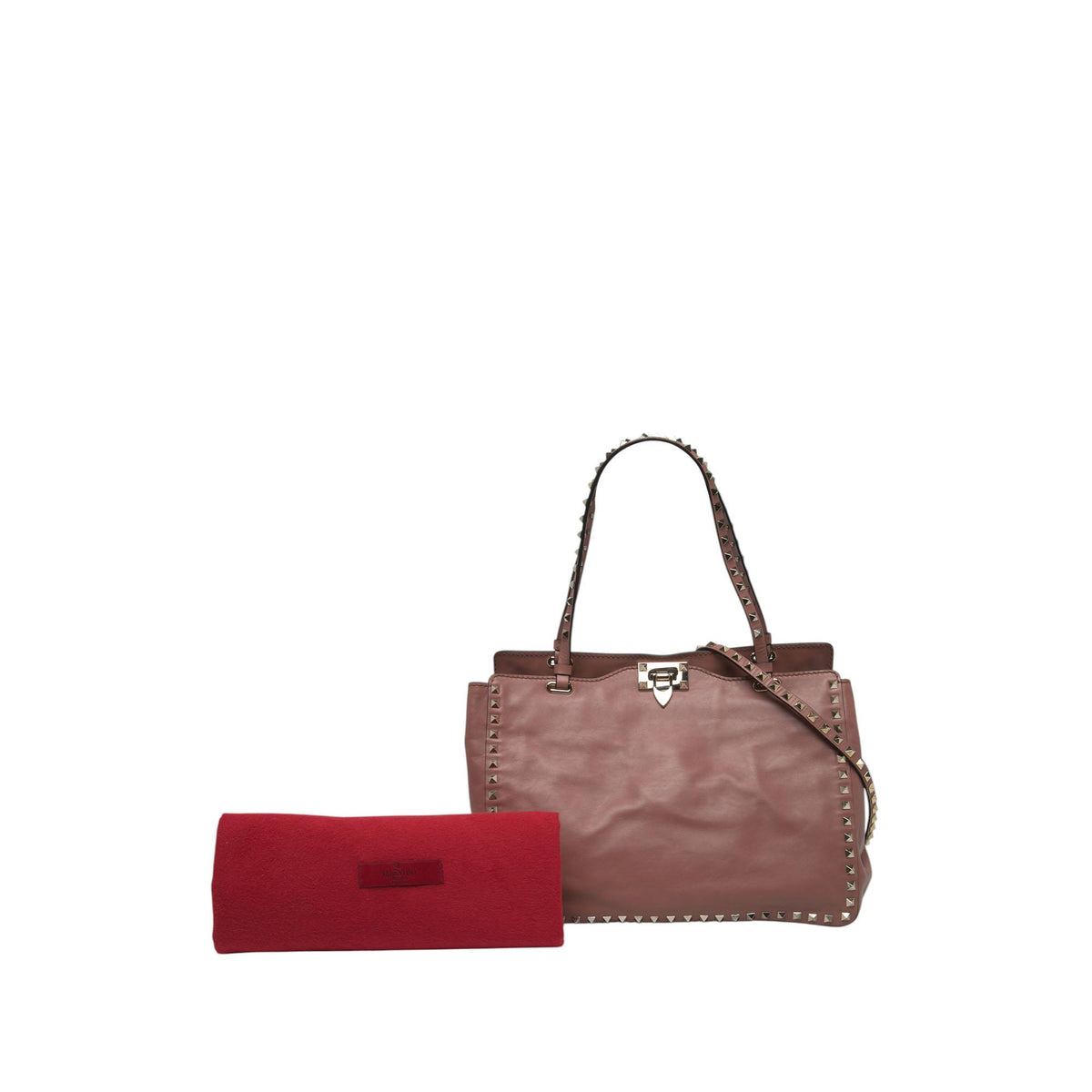 Valentino Medium Leather Rockstud Trapeze Satchel