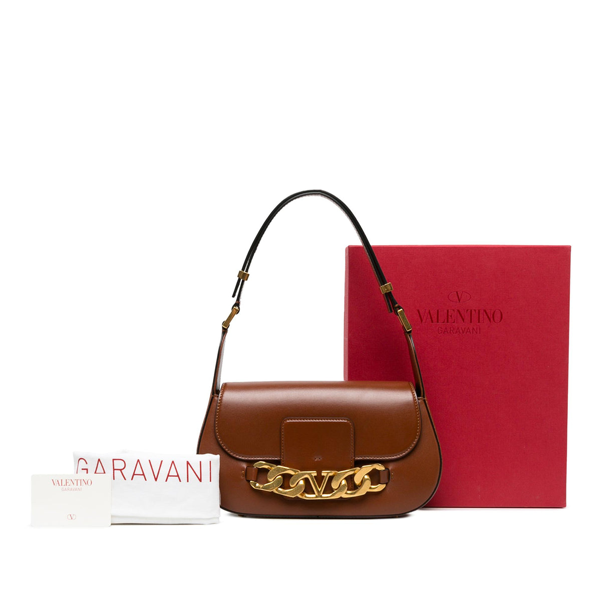 Valentino Medium Leather Vlogo Chain Shoulder Bag