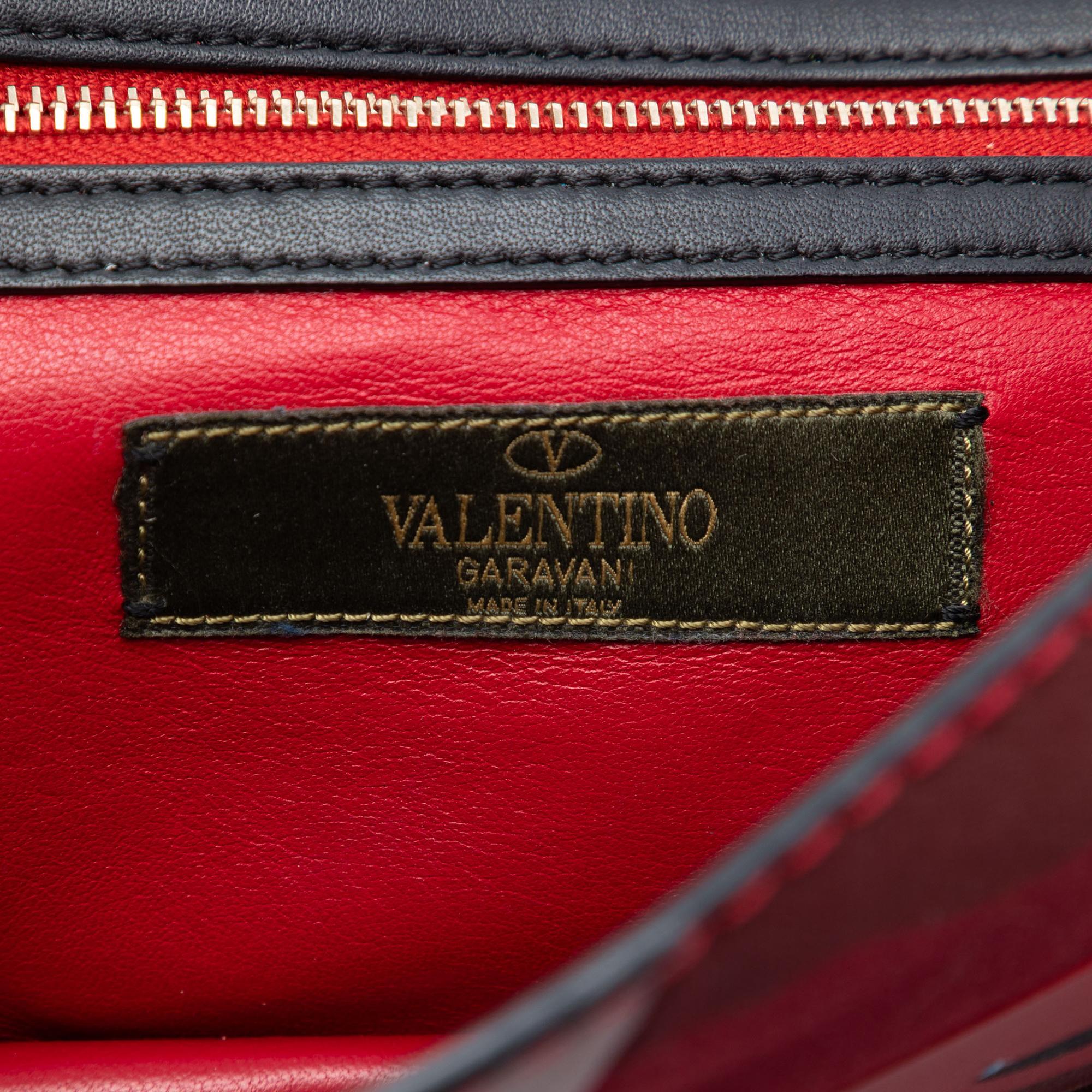 Valentino Medium Nappa and Canvas Camouflage Rockstud Glam Lock Crossbody