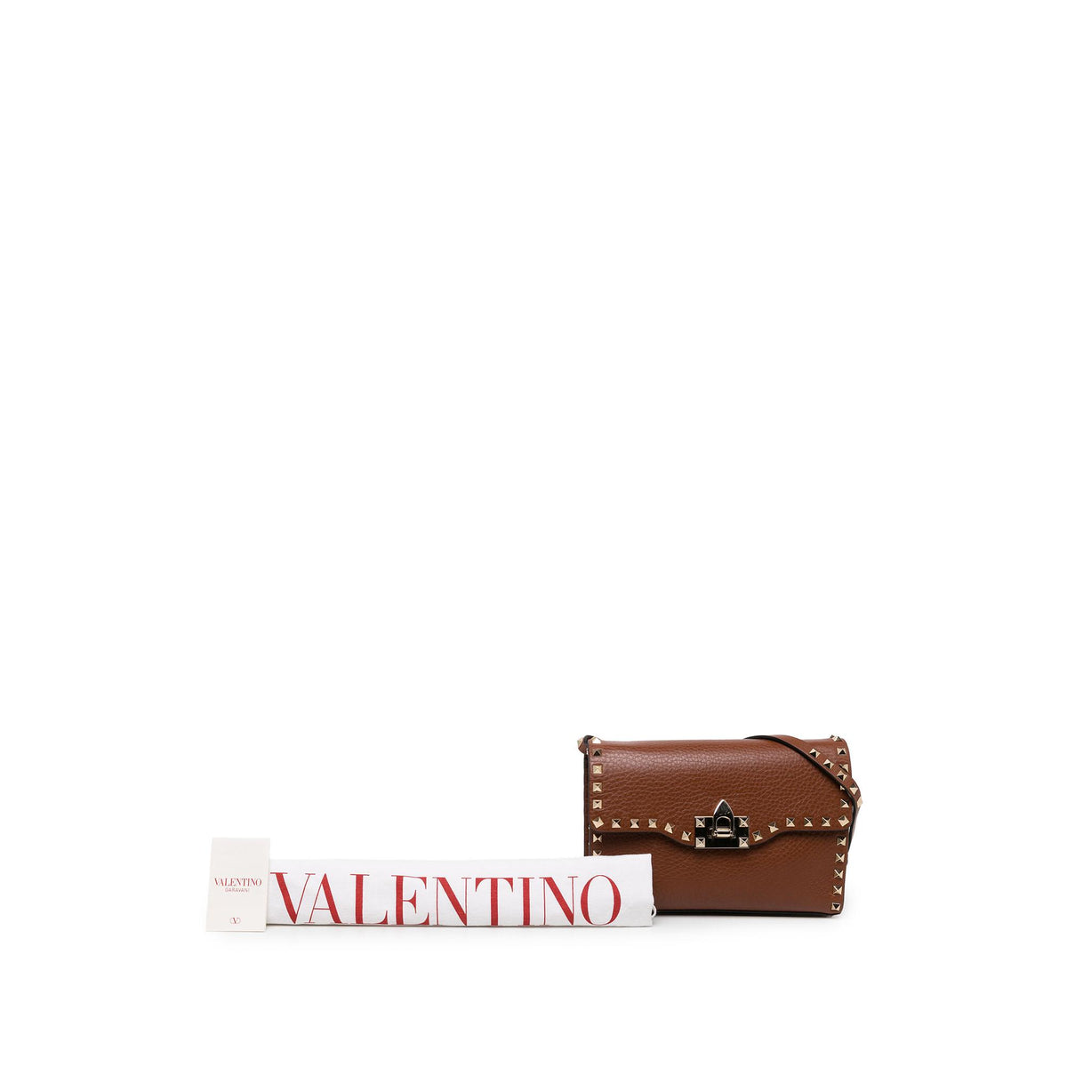 Valentino Medium Pebbled Calfskin Rockstud Flip Lock Crossbody