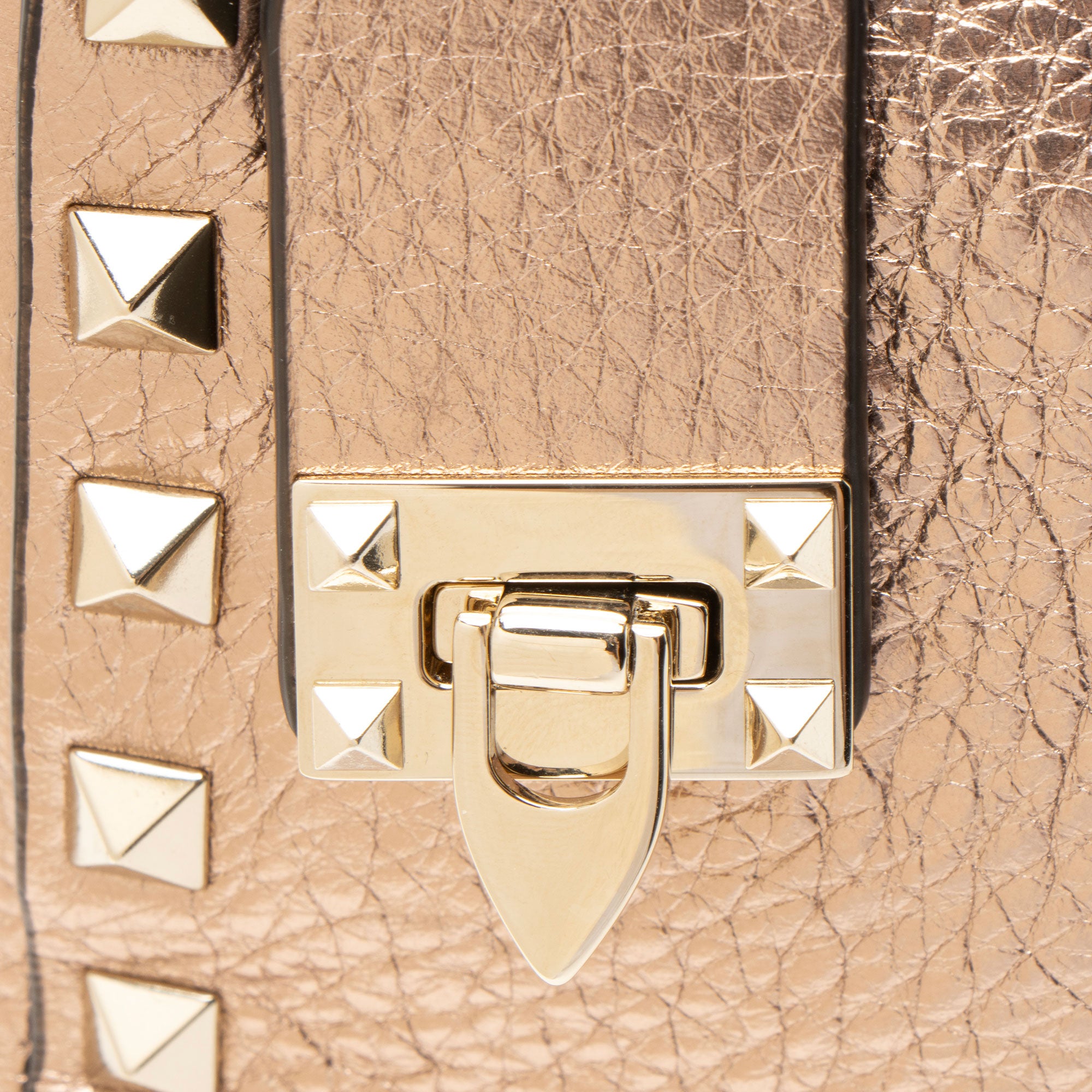 Valentino Metallic Calfskin Rockstud Small Shoulder Bag