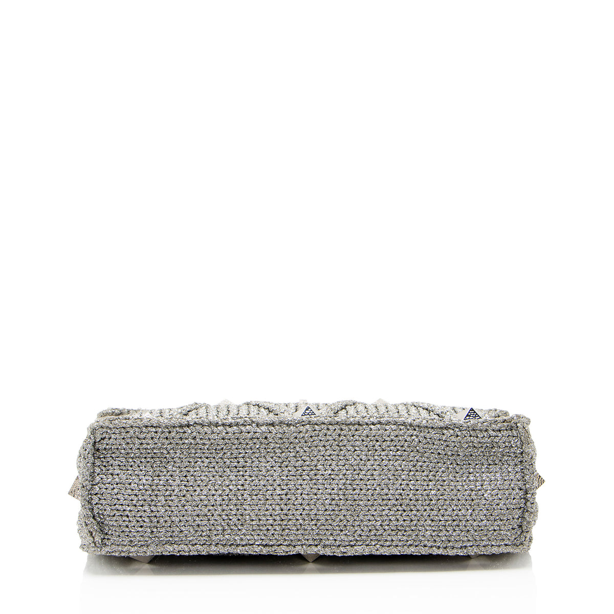 Valentino Metallic Lurex Knit Roman Stud Medium Shoulder Bag