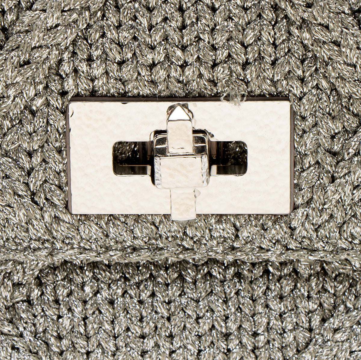Valentino Metallic Lurex Knit Roman Stud Medium Shoulder Bag