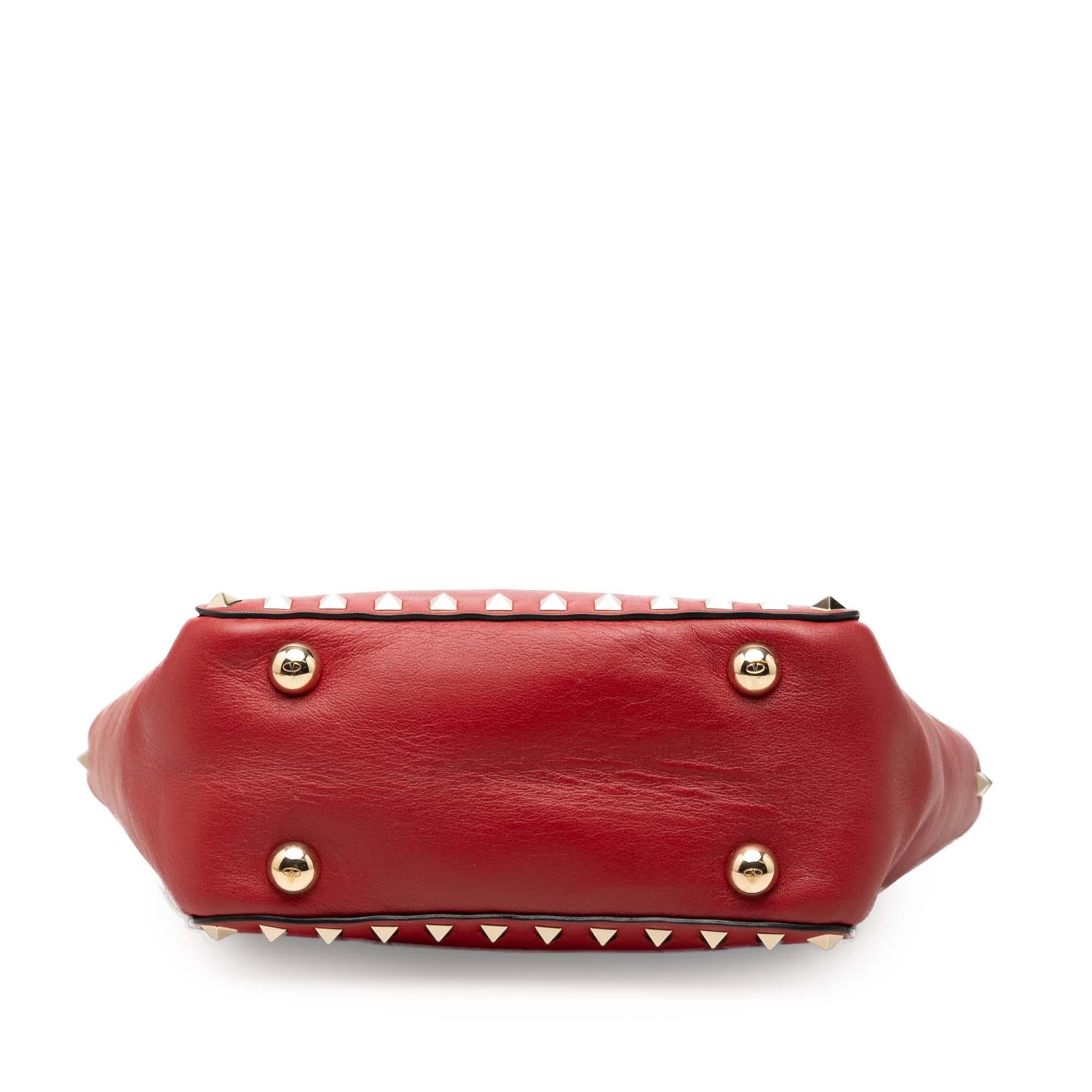Valentino Mini Grained Calfskin Rockstud Trapeze Satchel