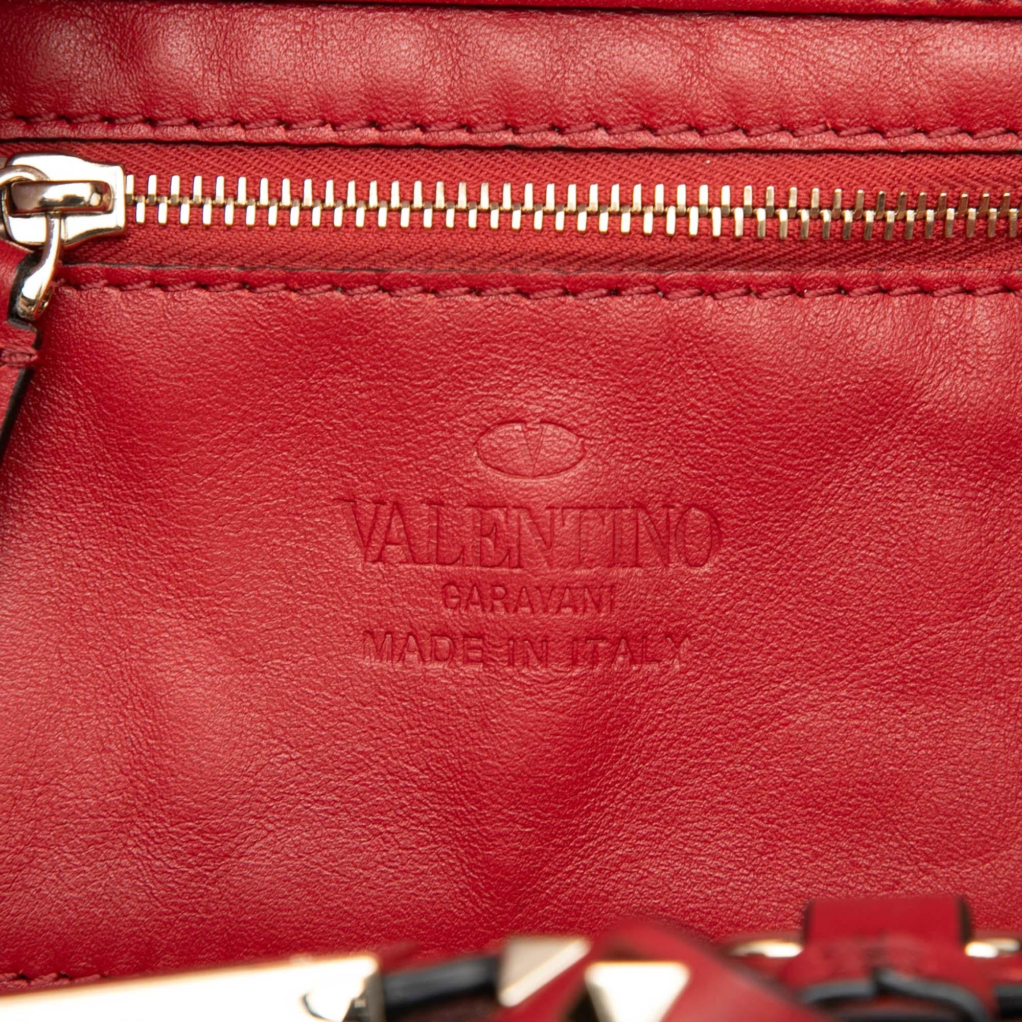 Valentino Mini Grained Calfskin Rockstud Trapeze Satchel