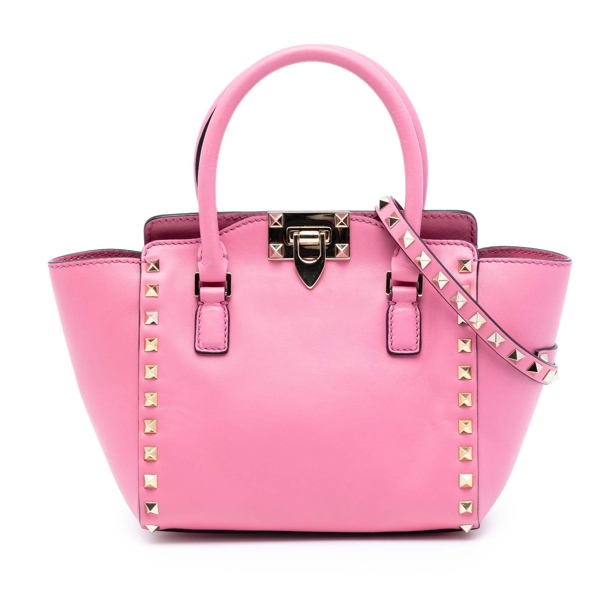 Valentino Mini Leather Rockstud Double Handle Tote