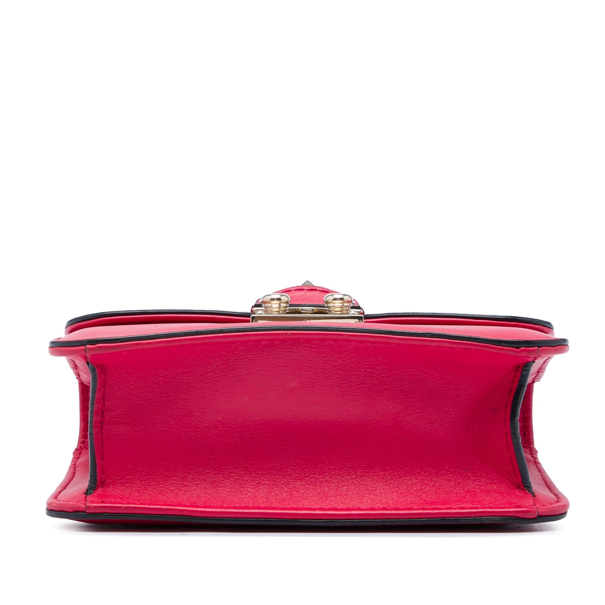 Valentino Mini Leather Rockstud Glam Lock Crossbody