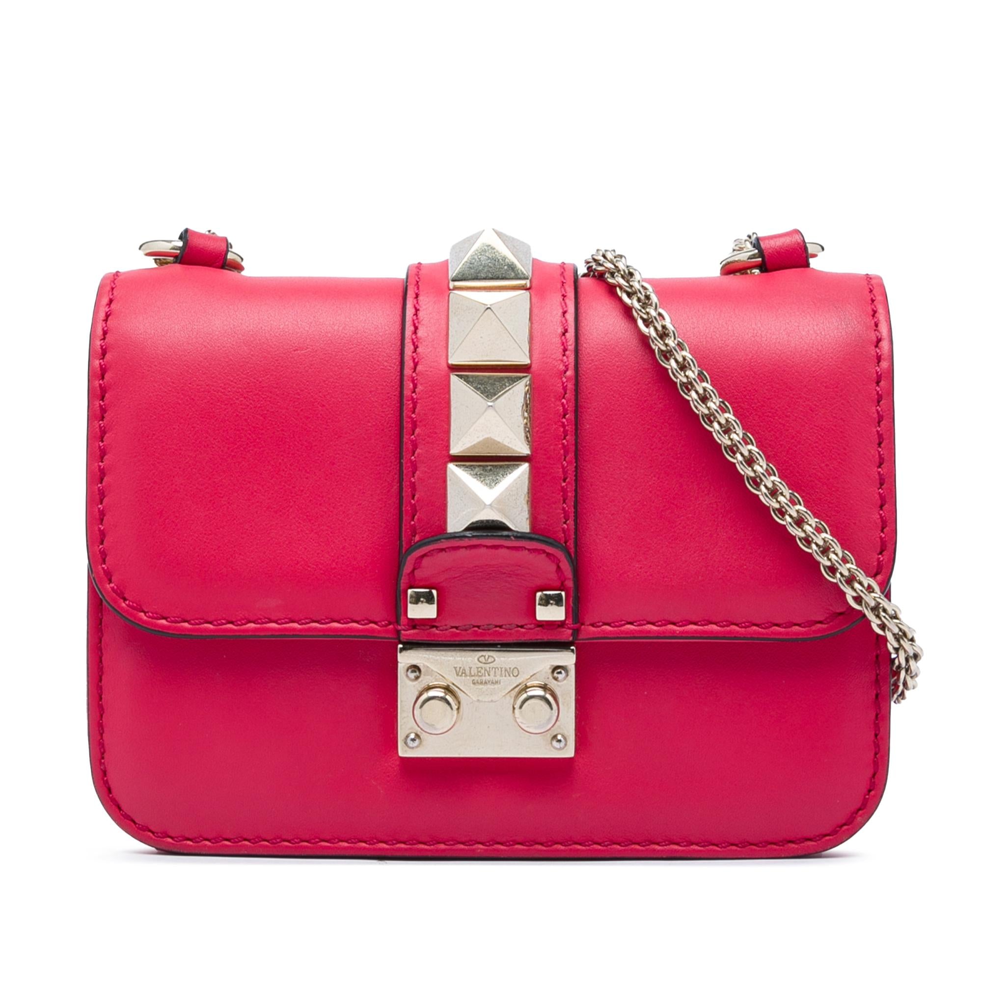 Valentino Mini Leather Rockstud Glam Lock Crossbody