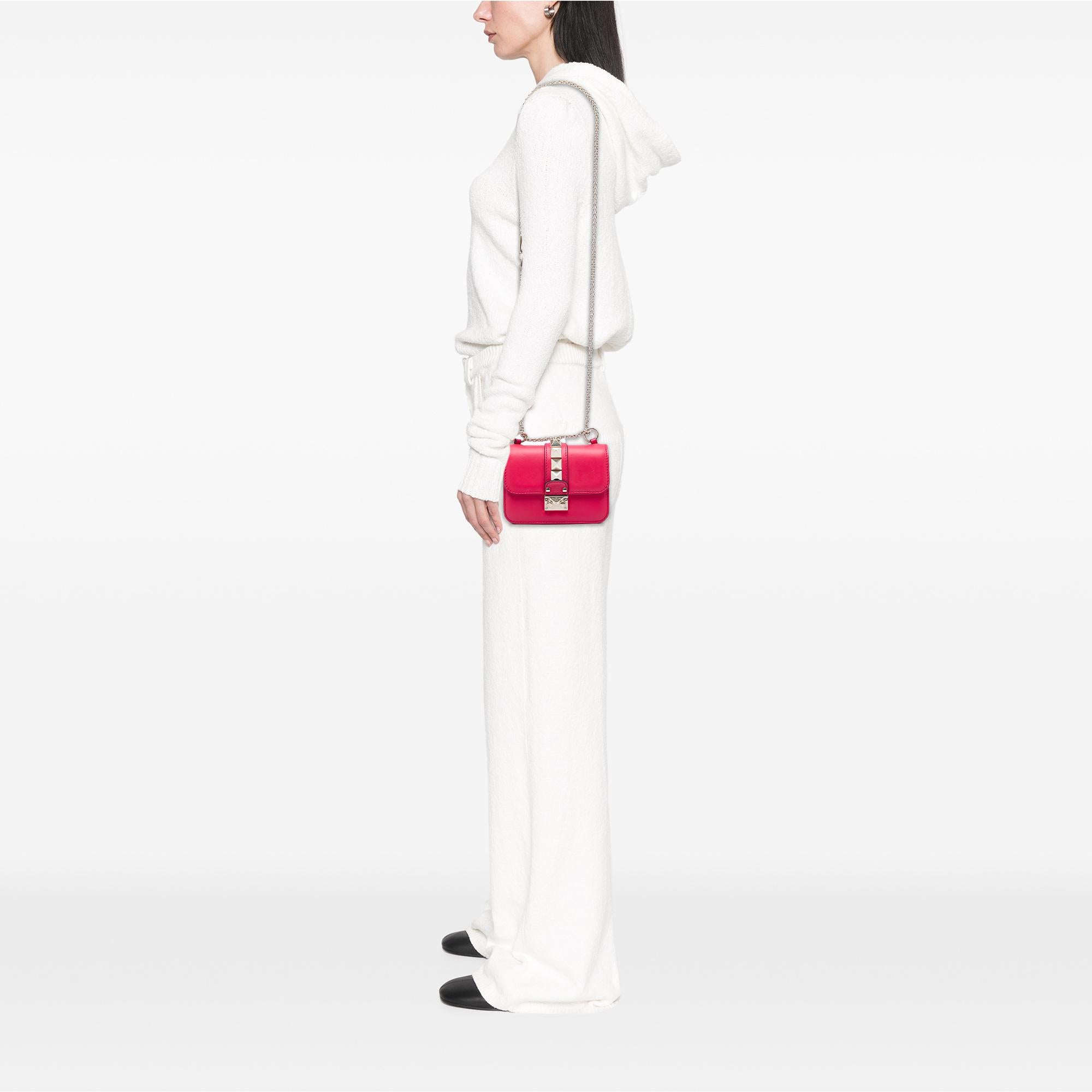 Valentino Mini Leather Rockstud Glam Lock Crossbody