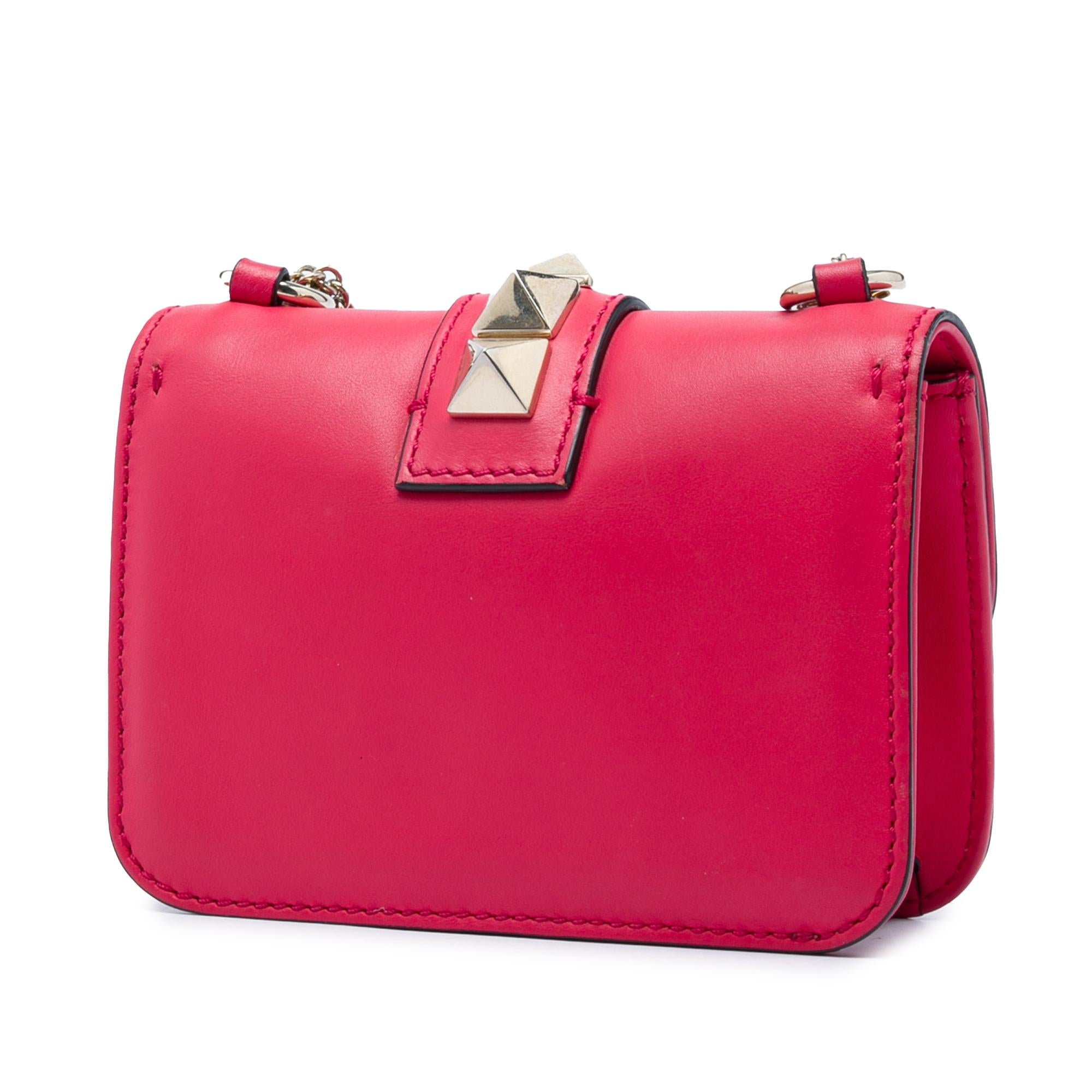 Valentino Mini Leather Rockstud Glam Lock Crossbody