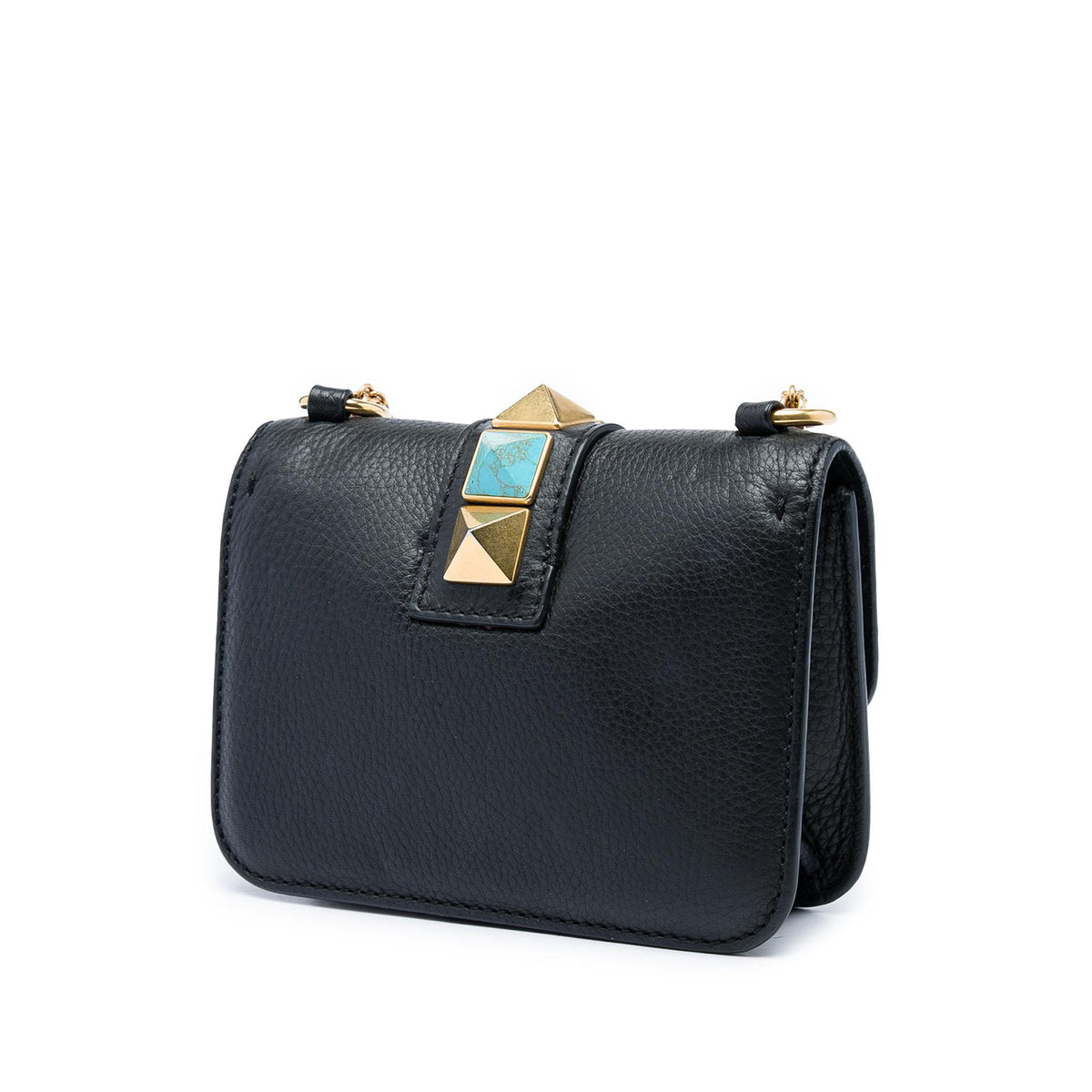 Valentino Mini Leather Rockstud Rolling Glam Lock Crossbody