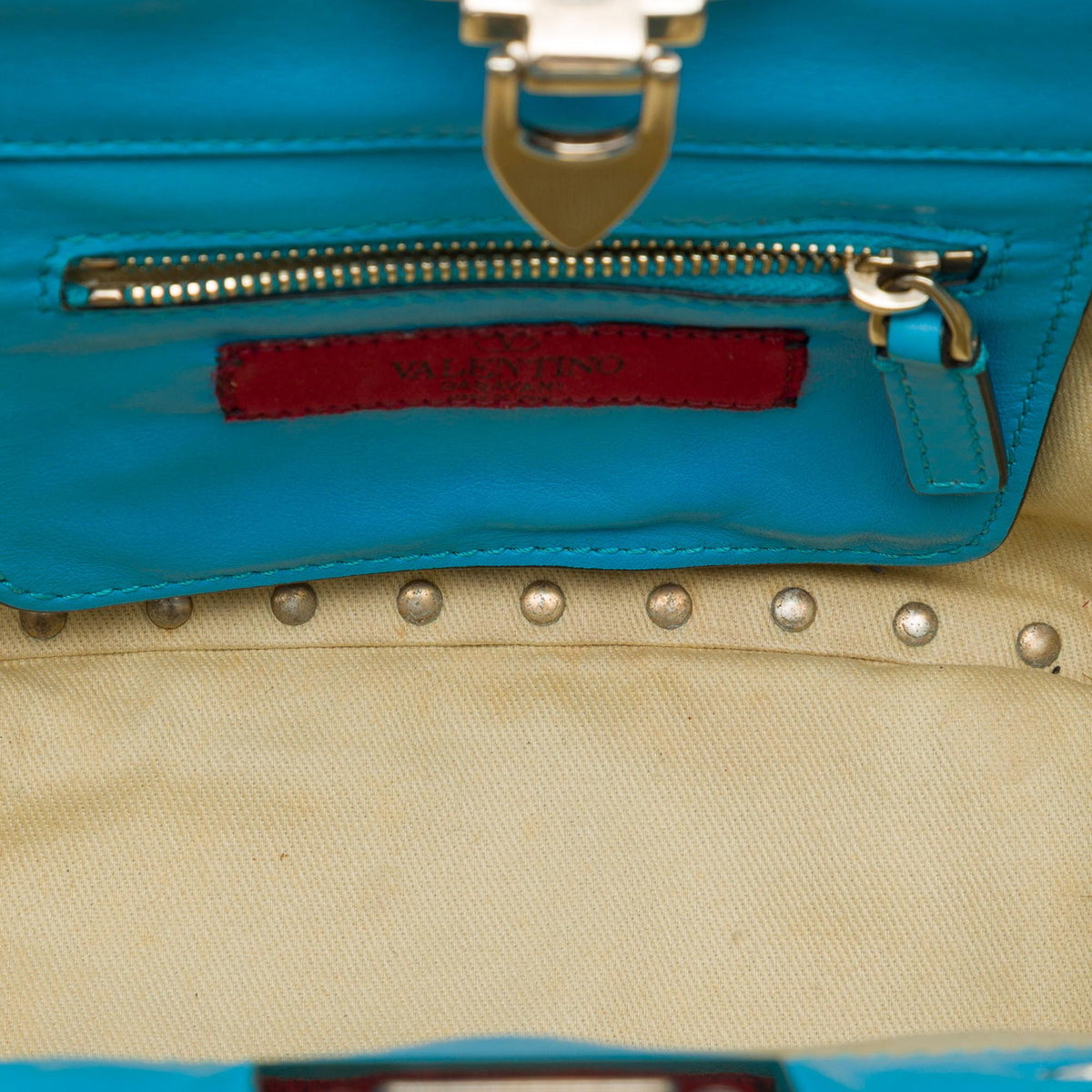 Valentino Mini Leather Rockstud Trapeze Satchel