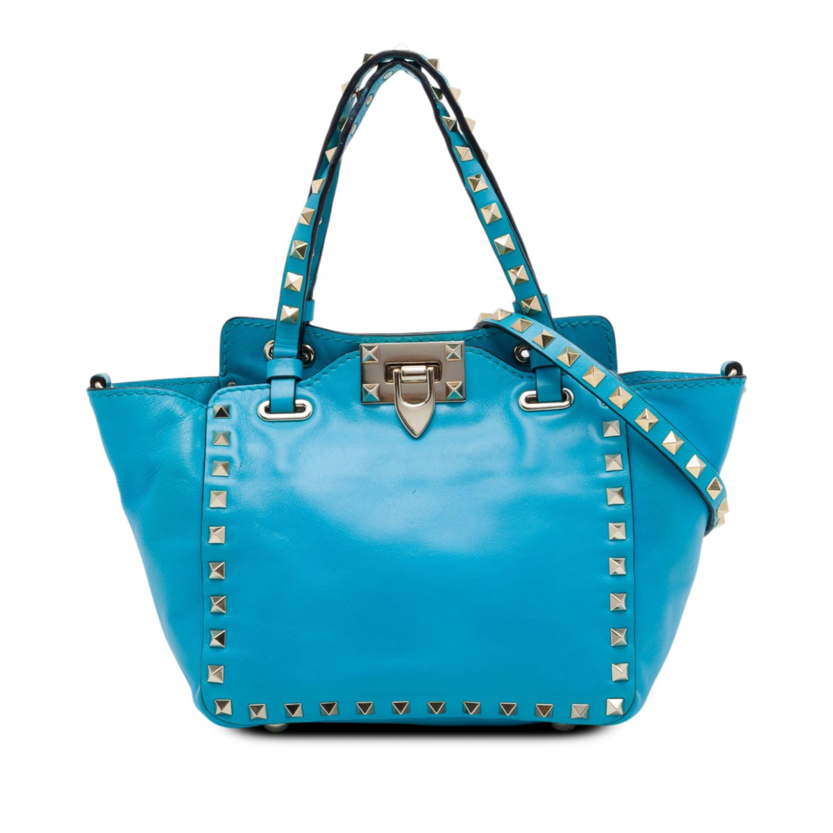 Valentino Mini Leather Rockstud Trapeze Satchel