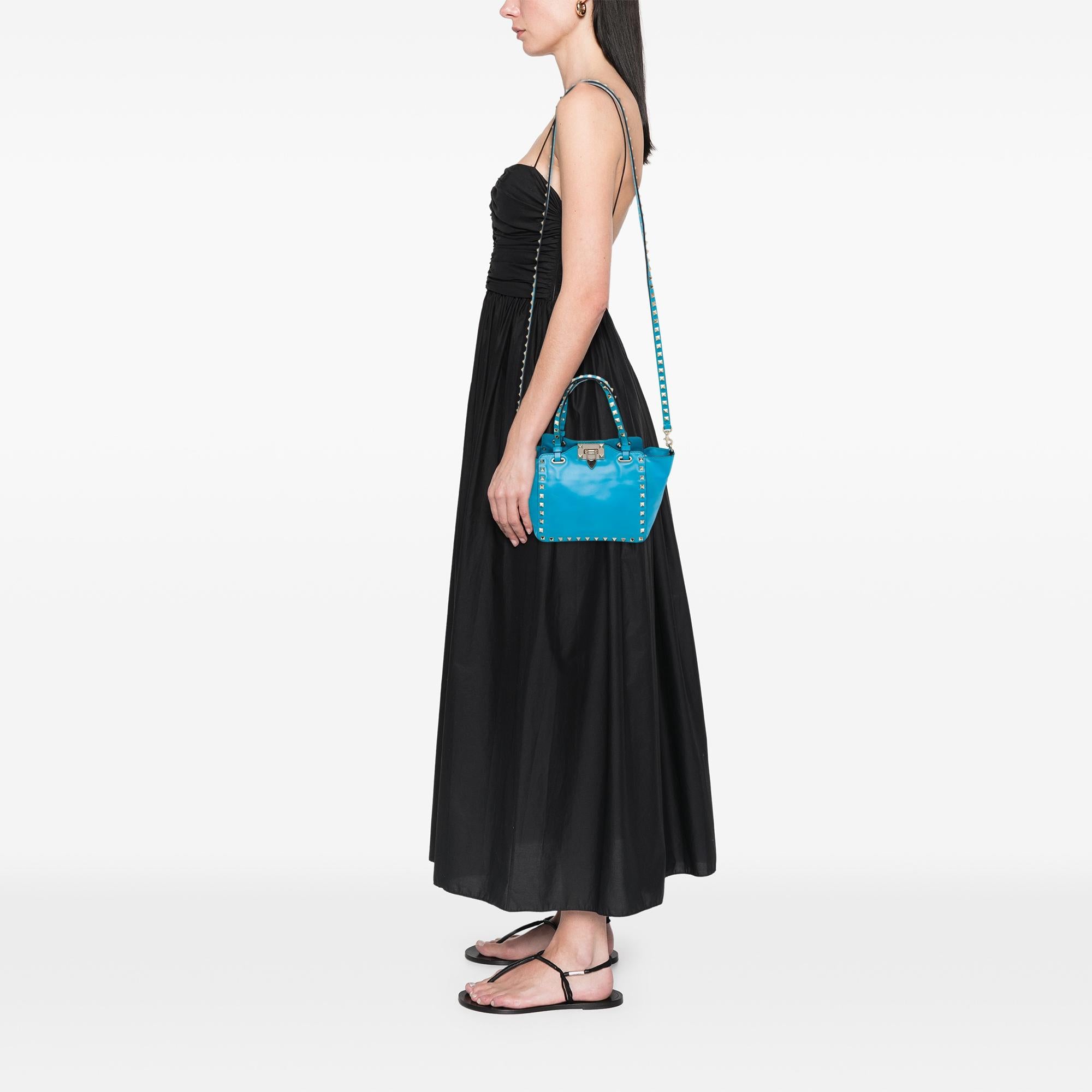 Valentino Mini Leather Rockstud Trapeze Satchel