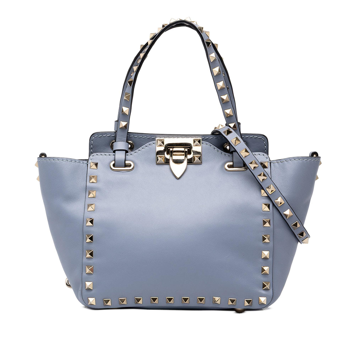 Valentino Mini Leather Rockstud Trapeze Satchel