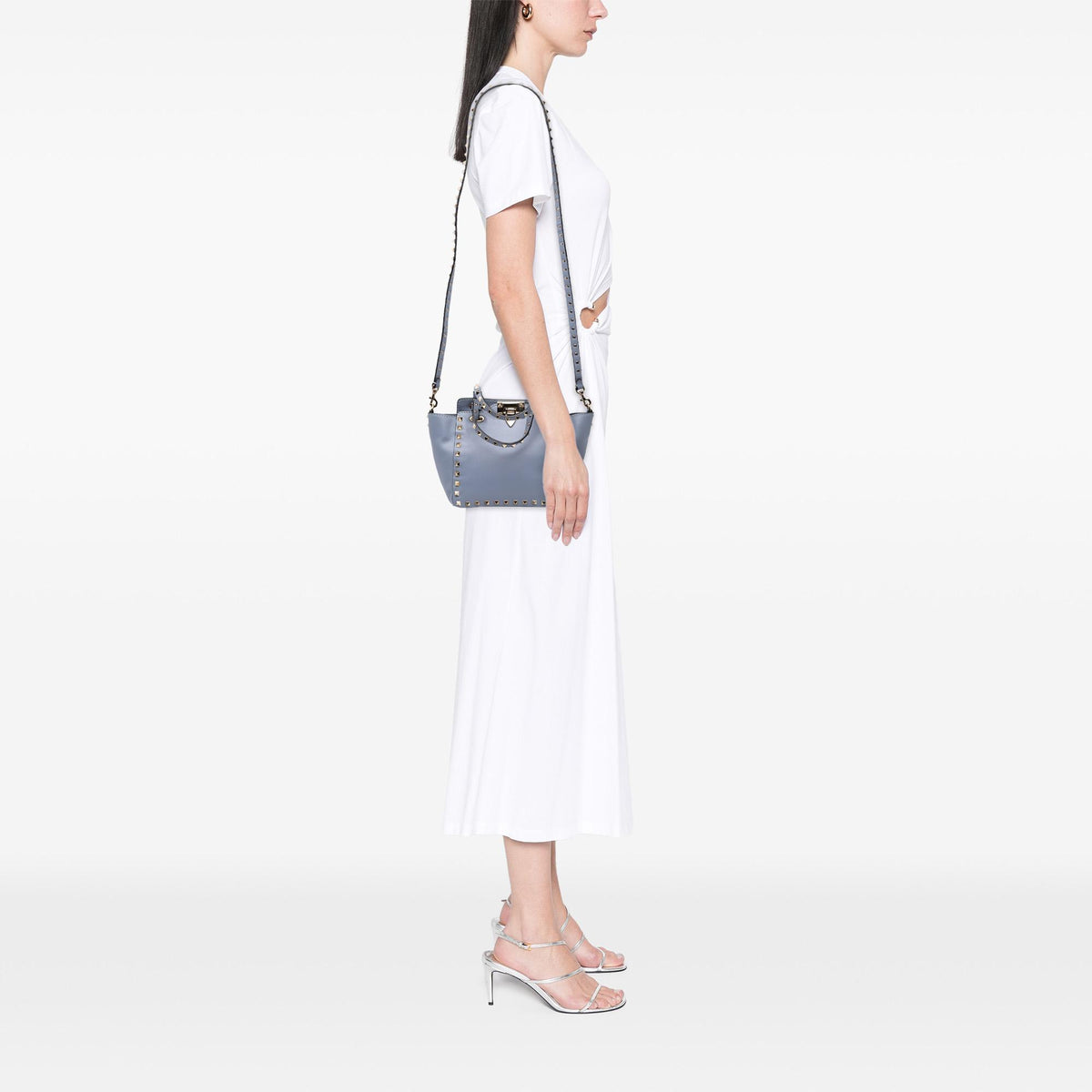 Valentino Mini Leather Rockstud Trapeze Satchel