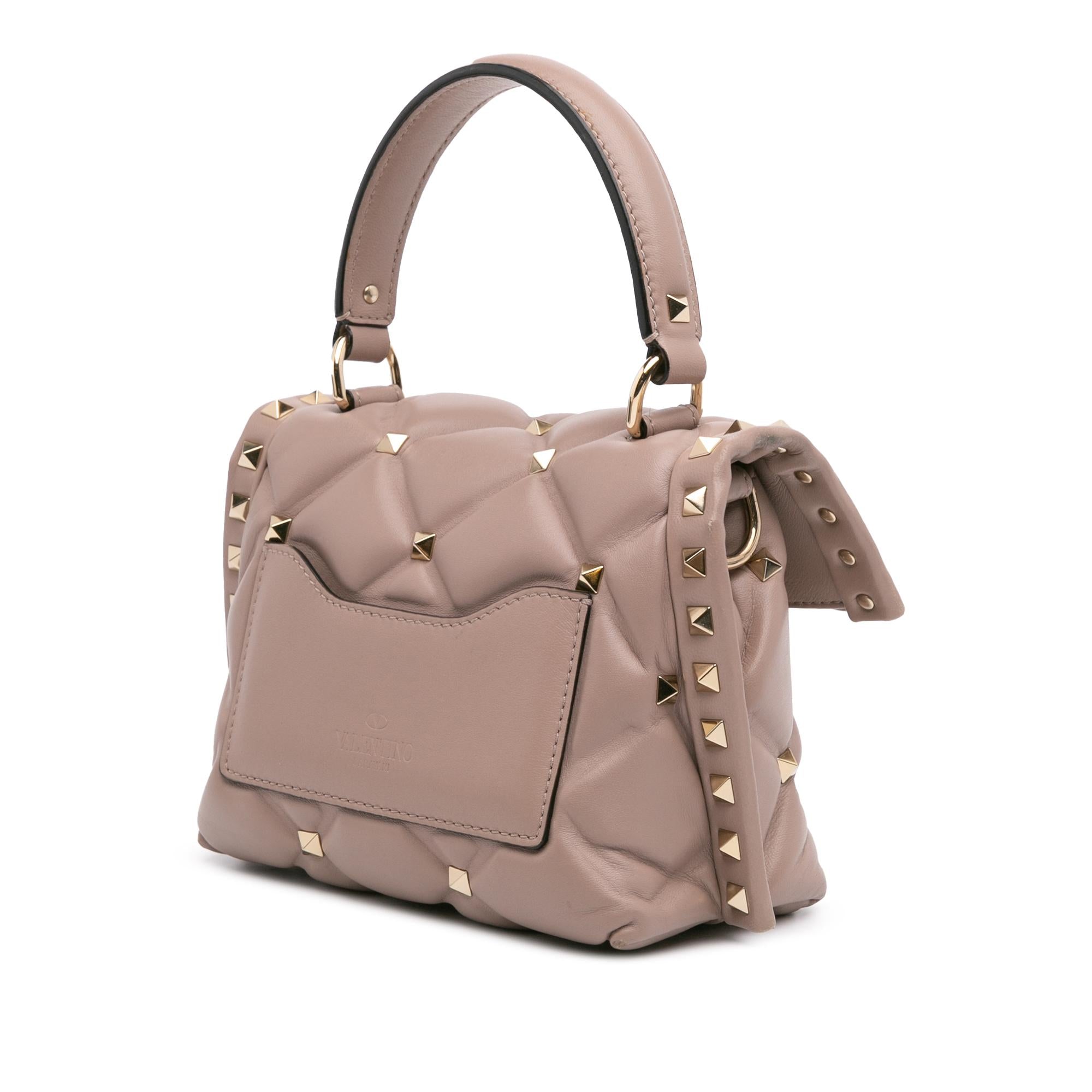 Valentino Mini Nappa Candystud Top Handle Bag