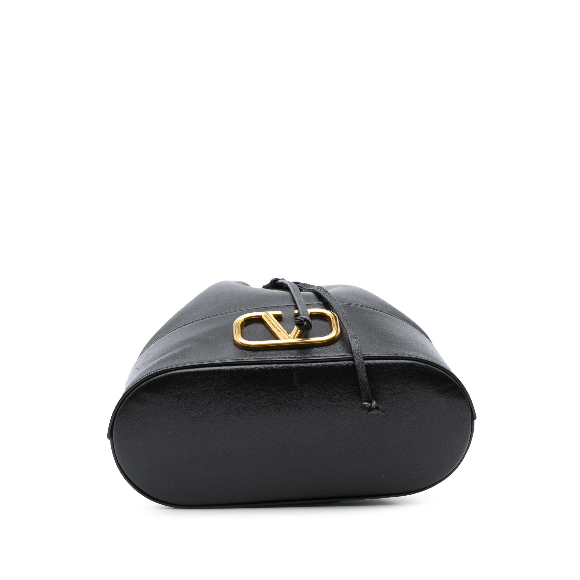 Valentino Mini Nappa Leather VLogo Signature Chain Bucket Bag