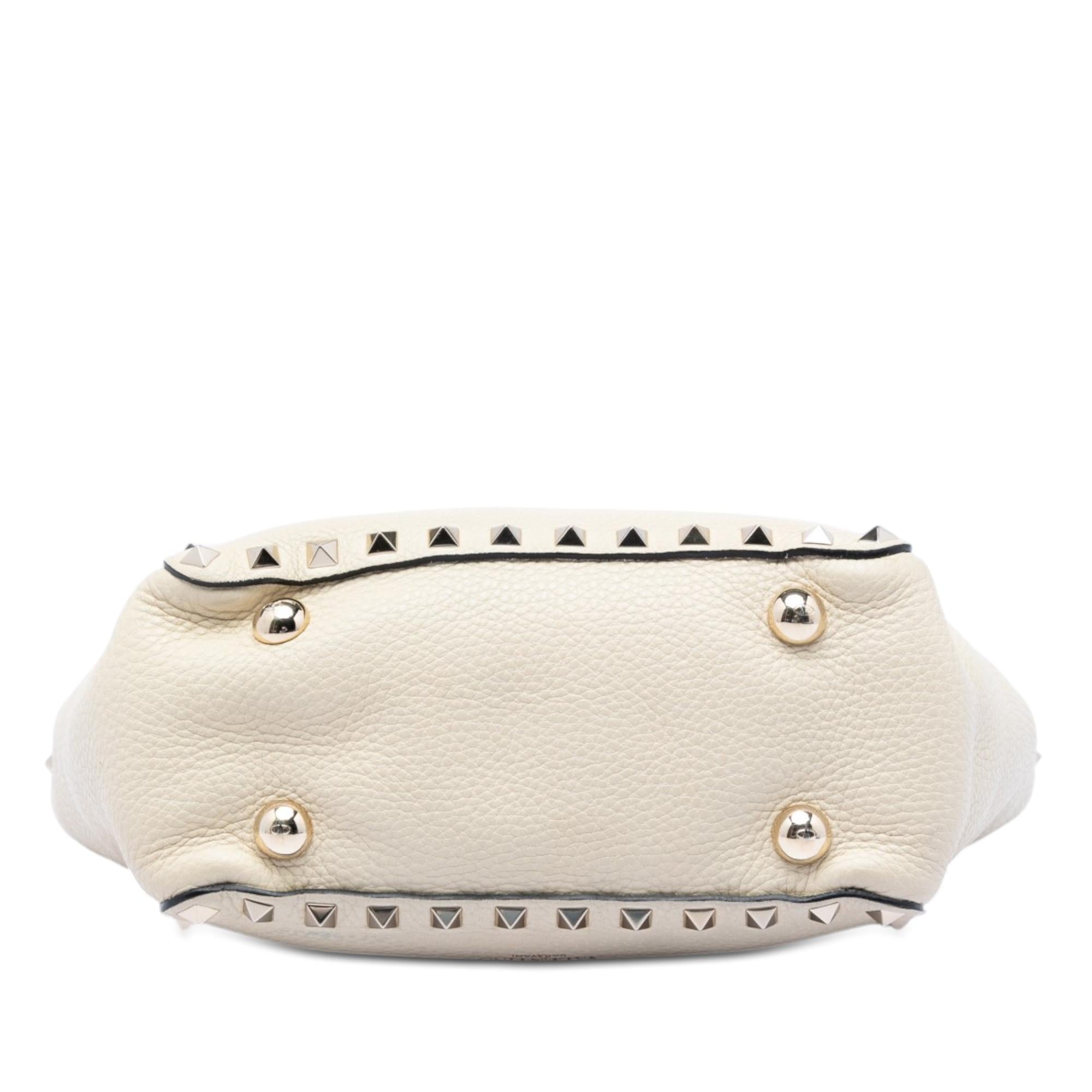 Valentino Mini Pebbled Calfskin Rockstud Trapeze Satchel