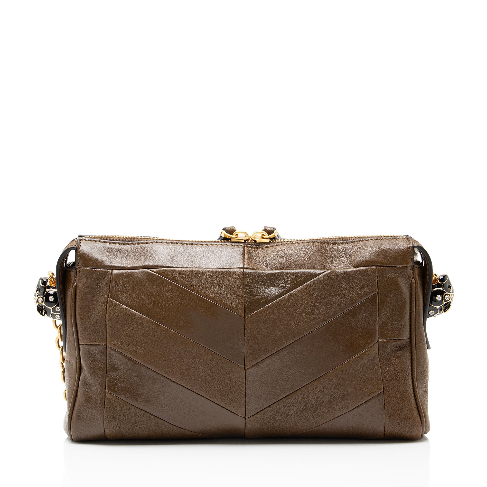 Valentino Nappa Leather Chevron Panthea Small Shoulder Bag
