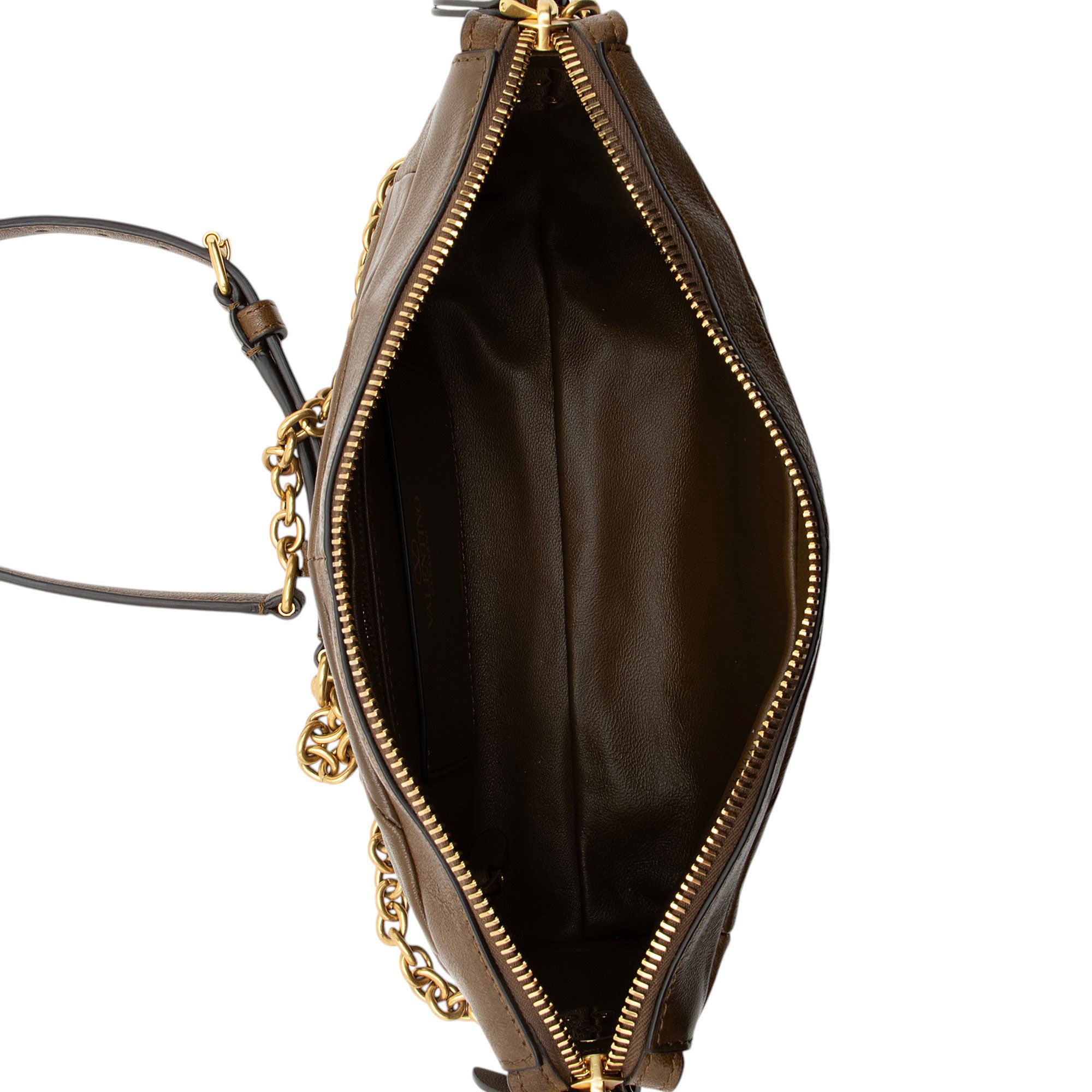 Valentino Nappa Leather Chevron Panthea Small Shoulder Bag