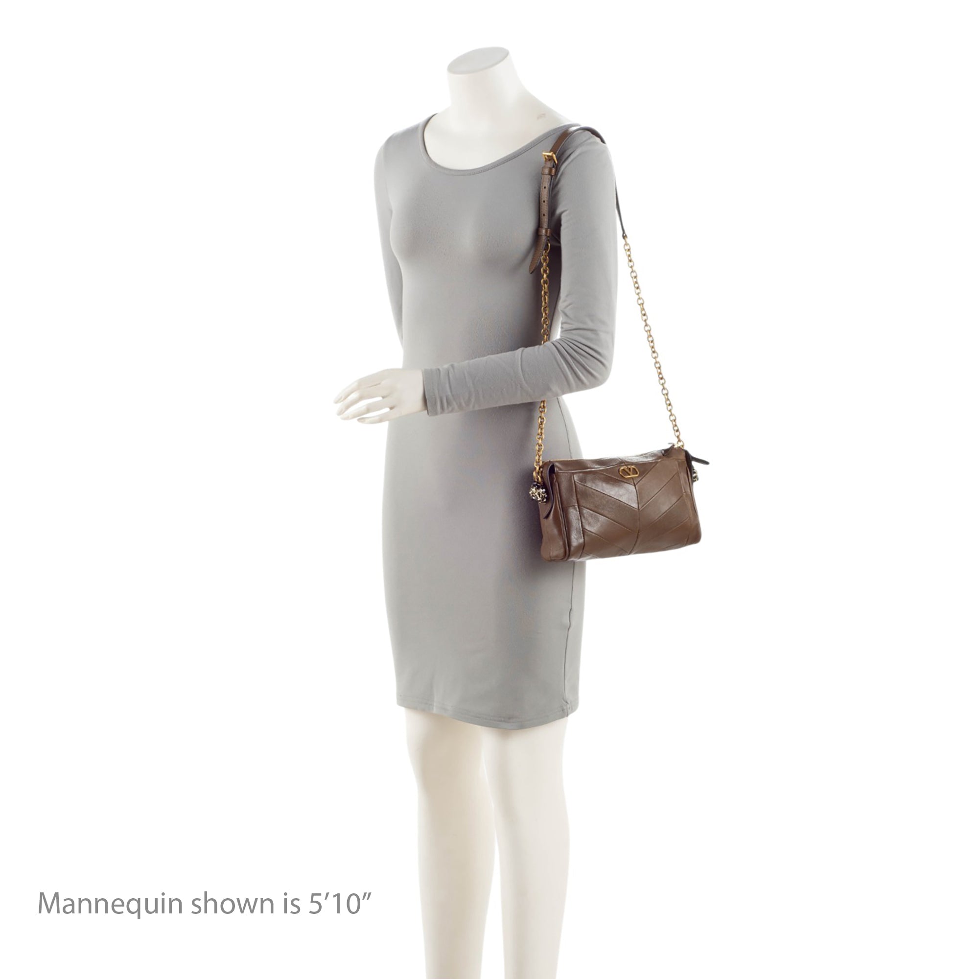 Valentino Nappa Leather Chevron Panthea Small Shoulder Bag