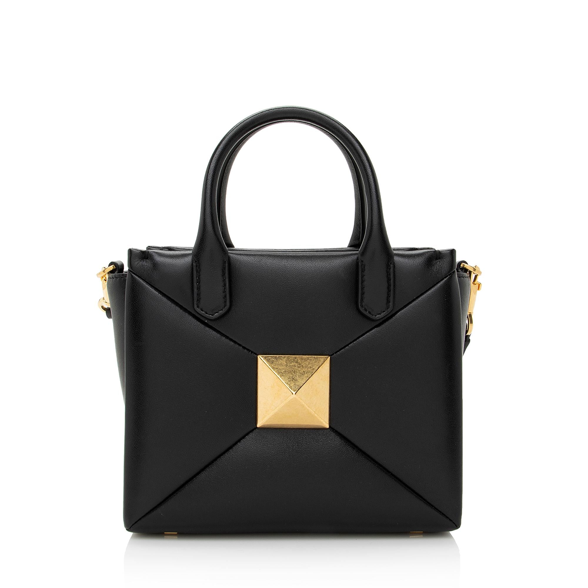 Valentino Nappa Leather One Stud Small Tote (SHF-22201)