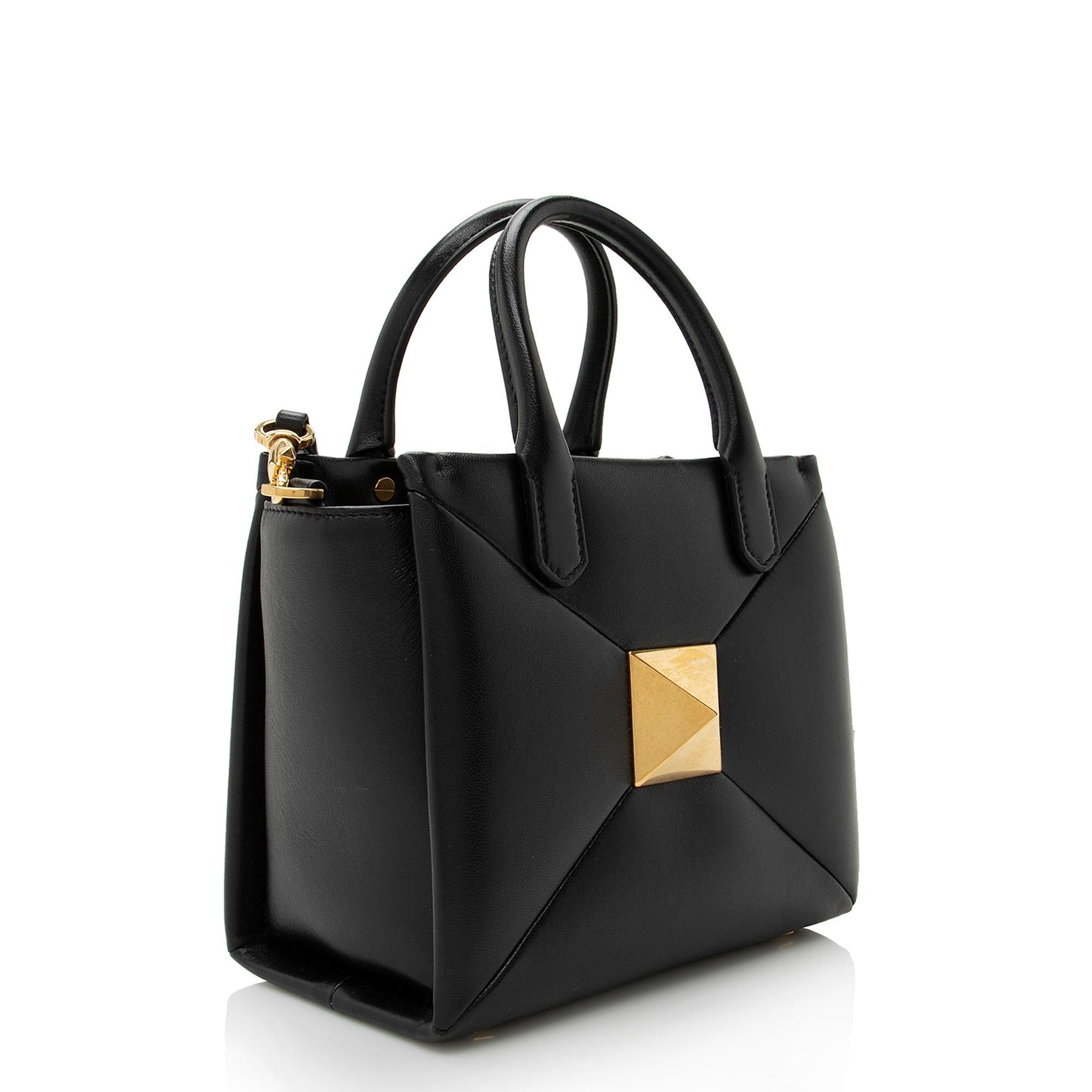 Valentino Nappa Leather One Stud Small Tote (SHF-22201)