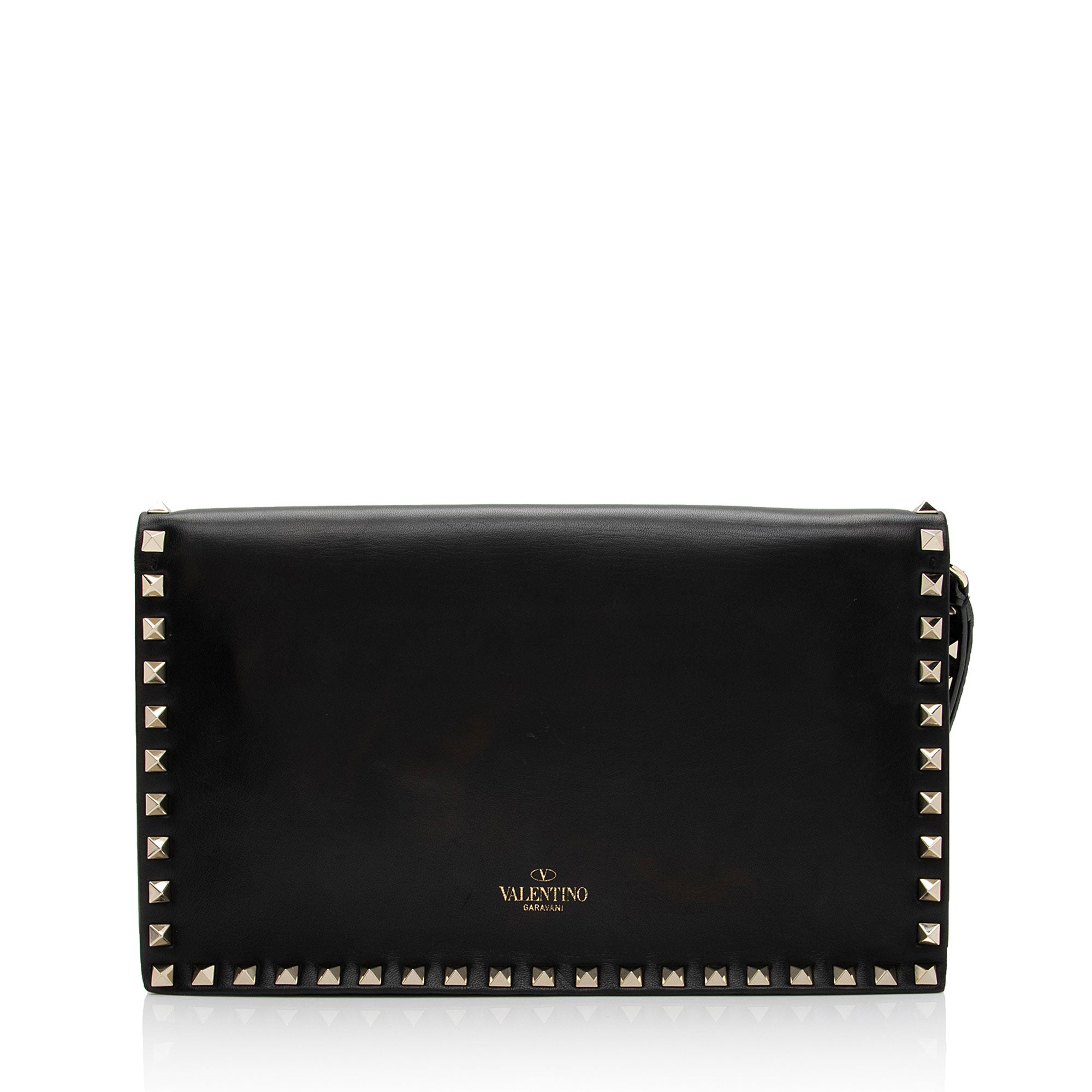 Valentino Nappa Leather Rockstud Clutch (SHF-5IeHFc)