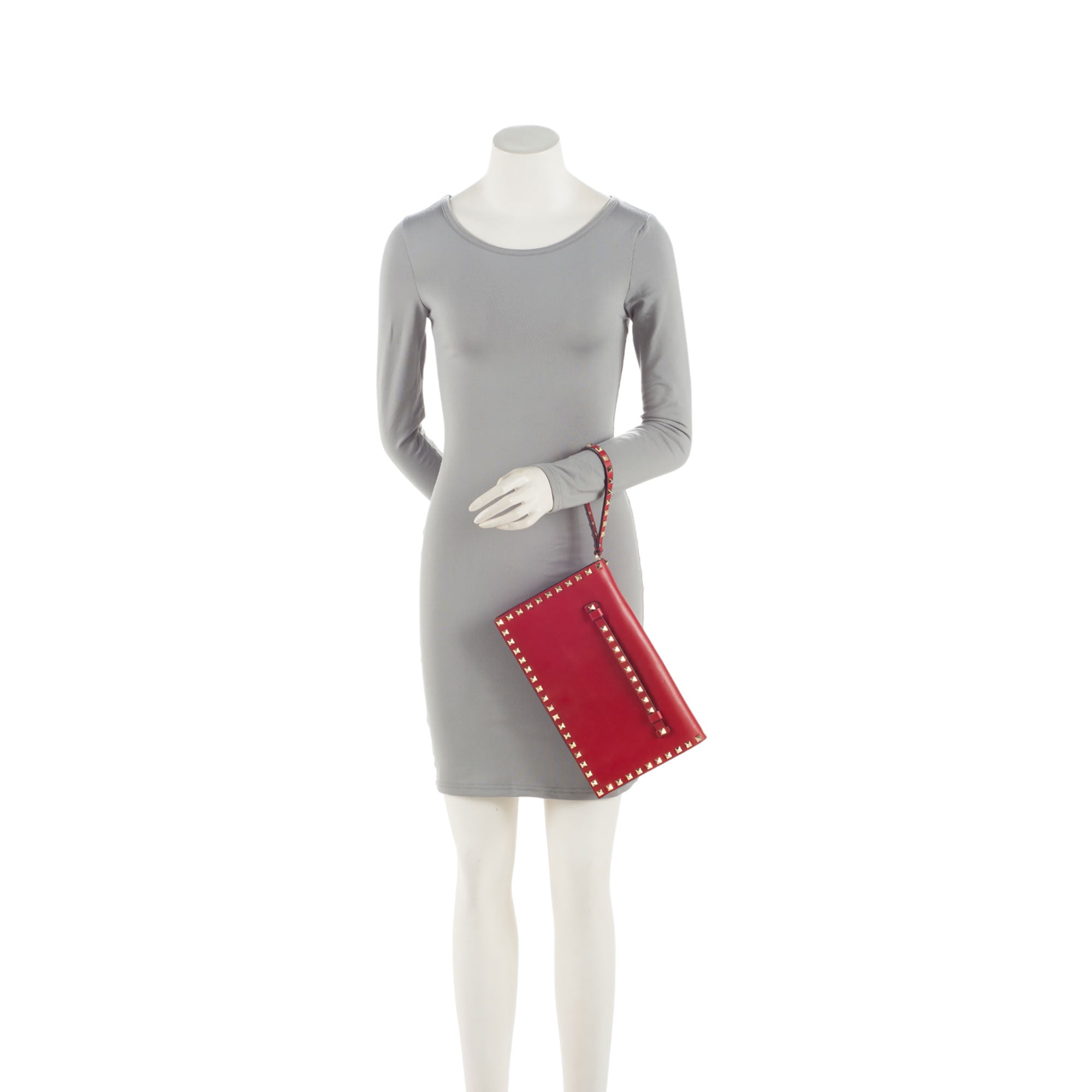 Valentino Nappa Leather Rockstud Clutch (SHF-yg8XLj)