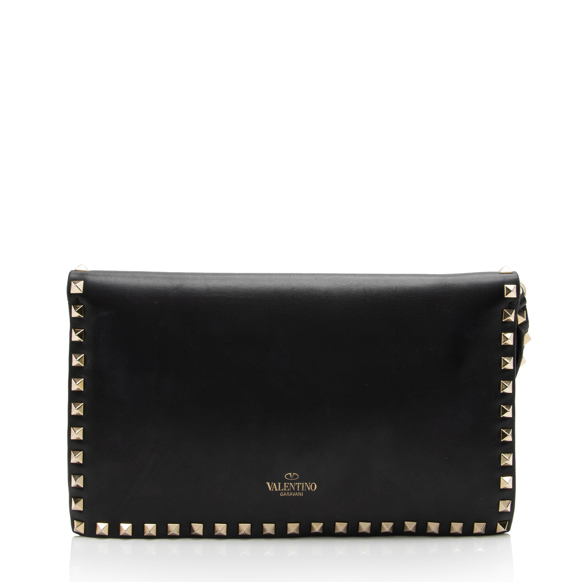 Valentino Nappa Leather Rockstud Clutch (SHF-RoJnJH)