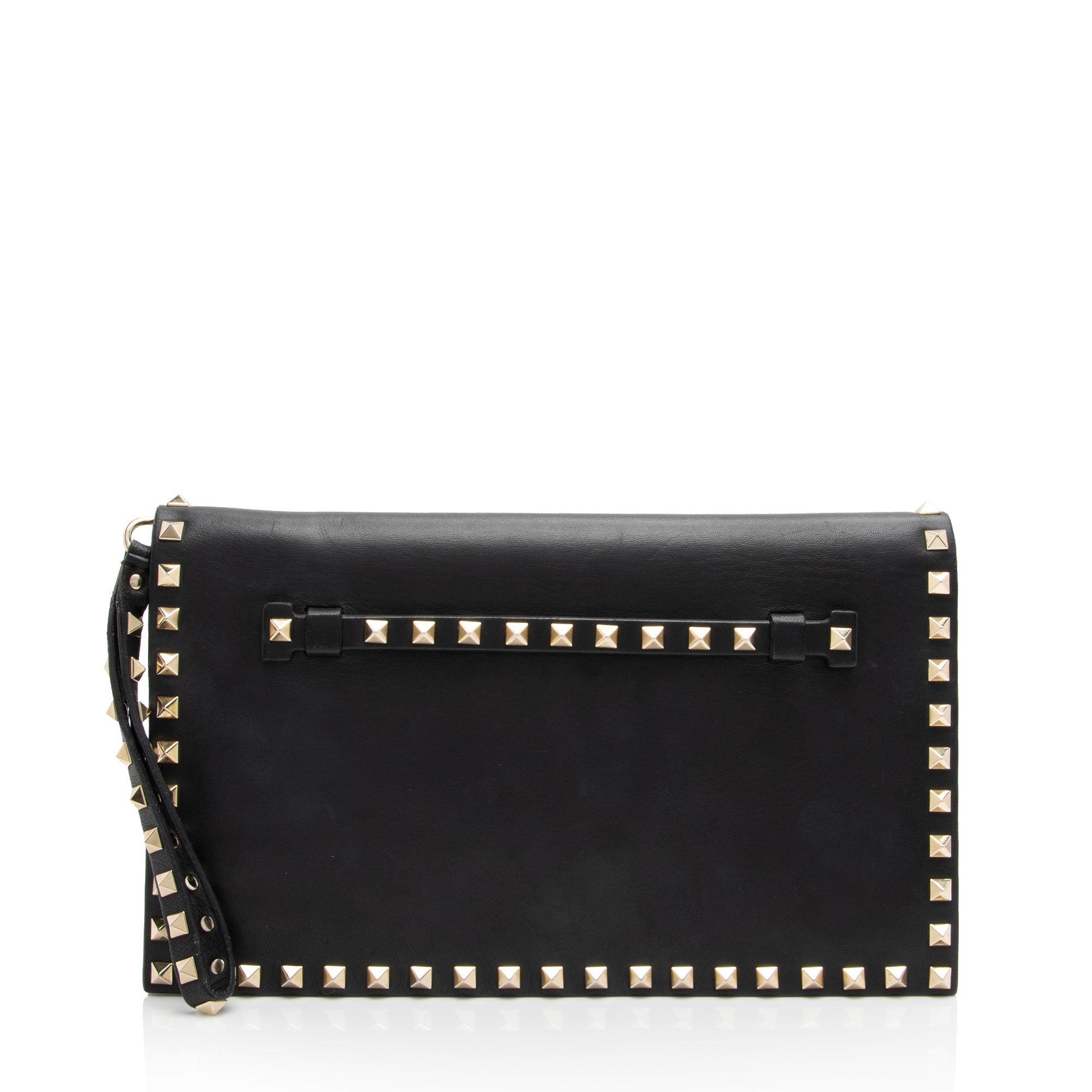Valentino Nappa Leather Rockstud Clutch (SHF-RoJnJH)