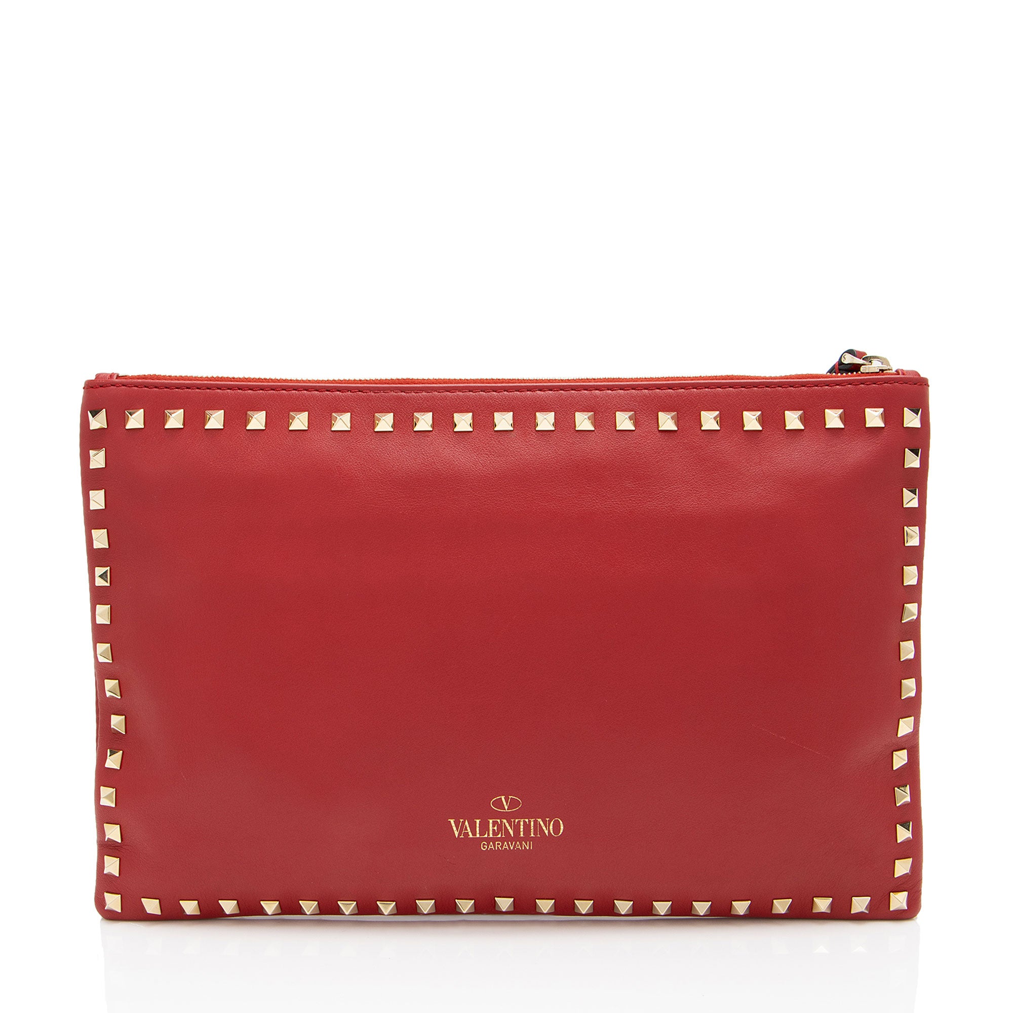 Valentino Nappa Leather Rockstud Large Clutch
