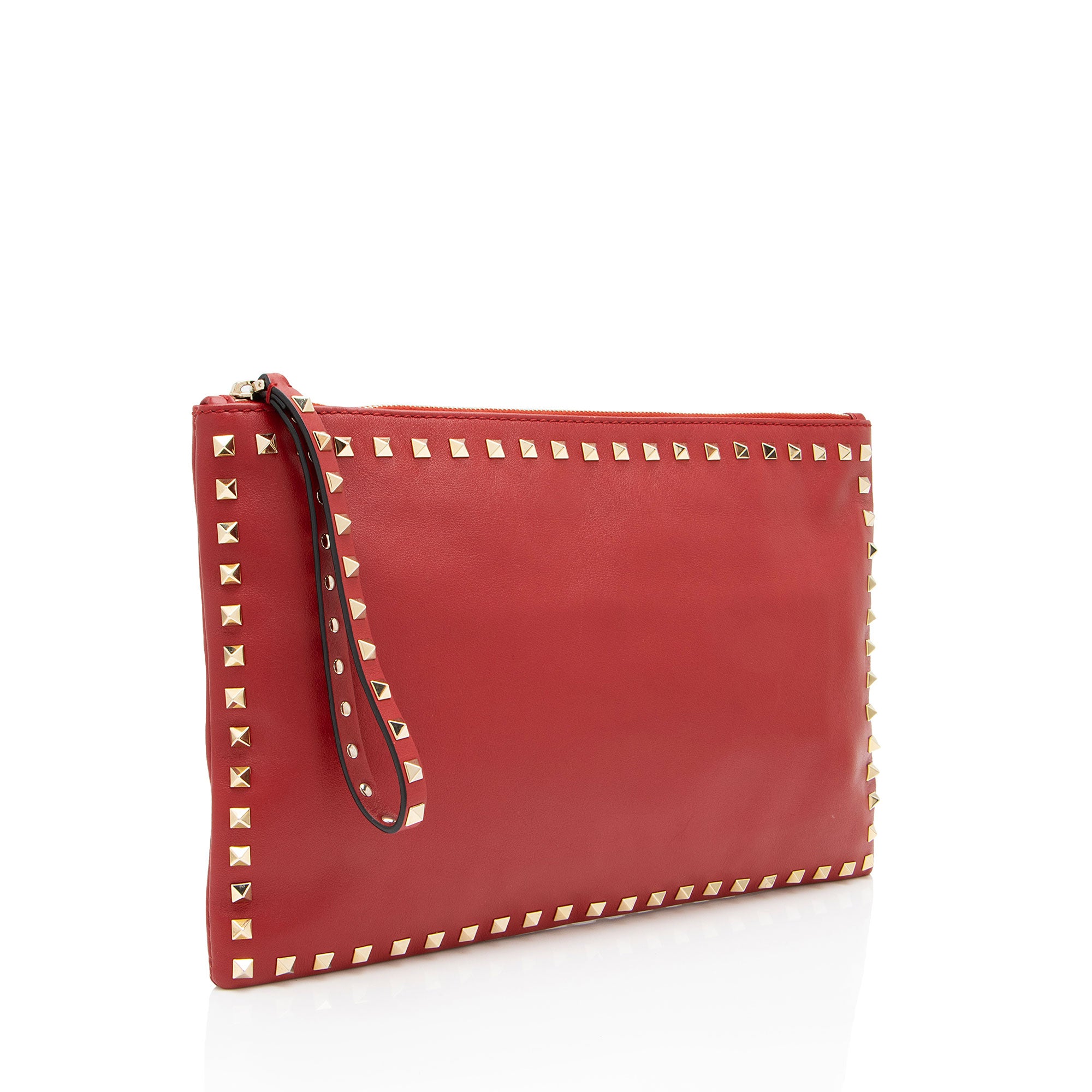 Valentino Nappa Leather Rockstud Large Clutch