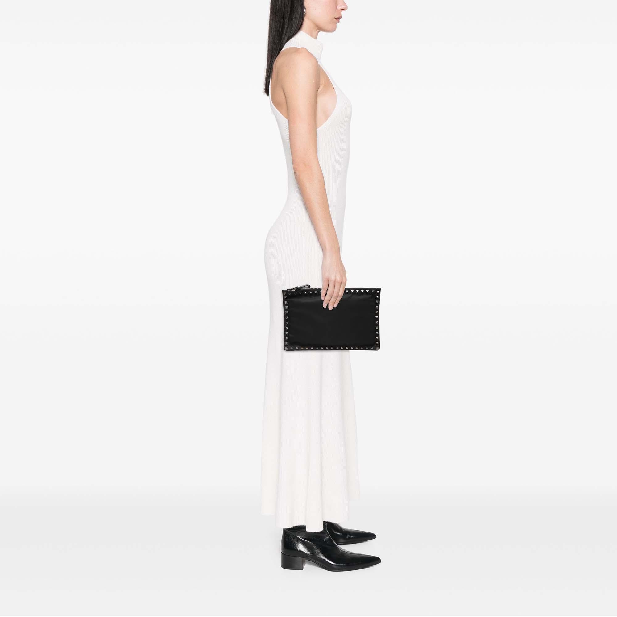 Valentino Nylon Rockstud Zip Pouch