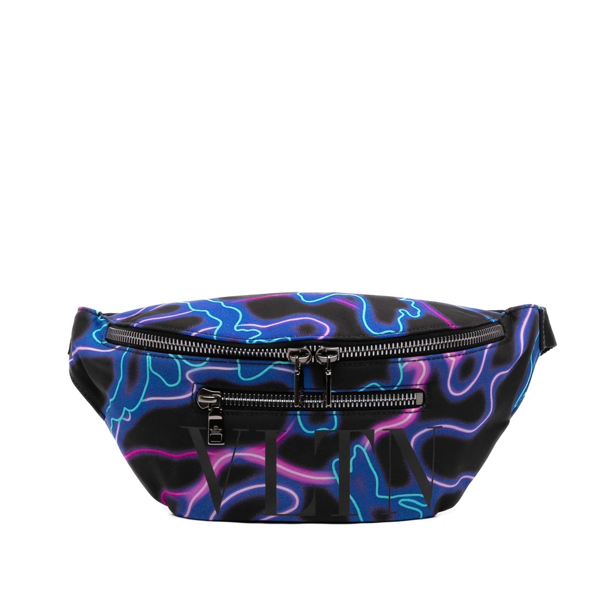 Valentino Nylon VLTN Neon Camouflage Print Belt Bag