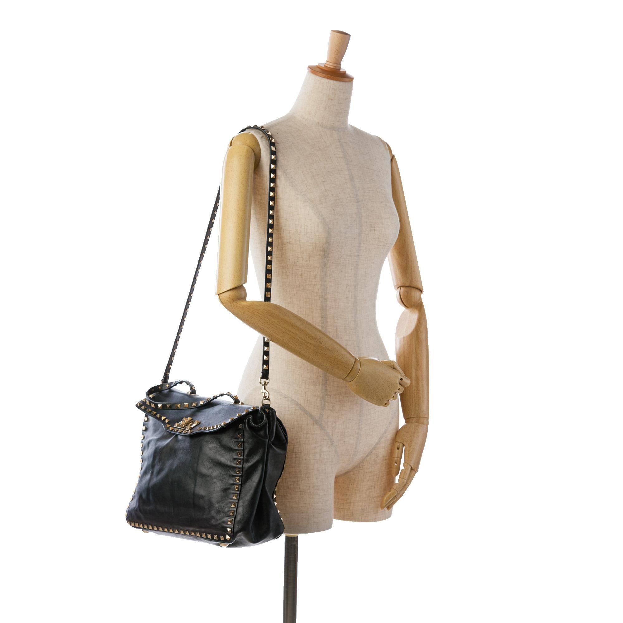 Valentino Rockstud Flap Satchel (SHG-783ZgD)
