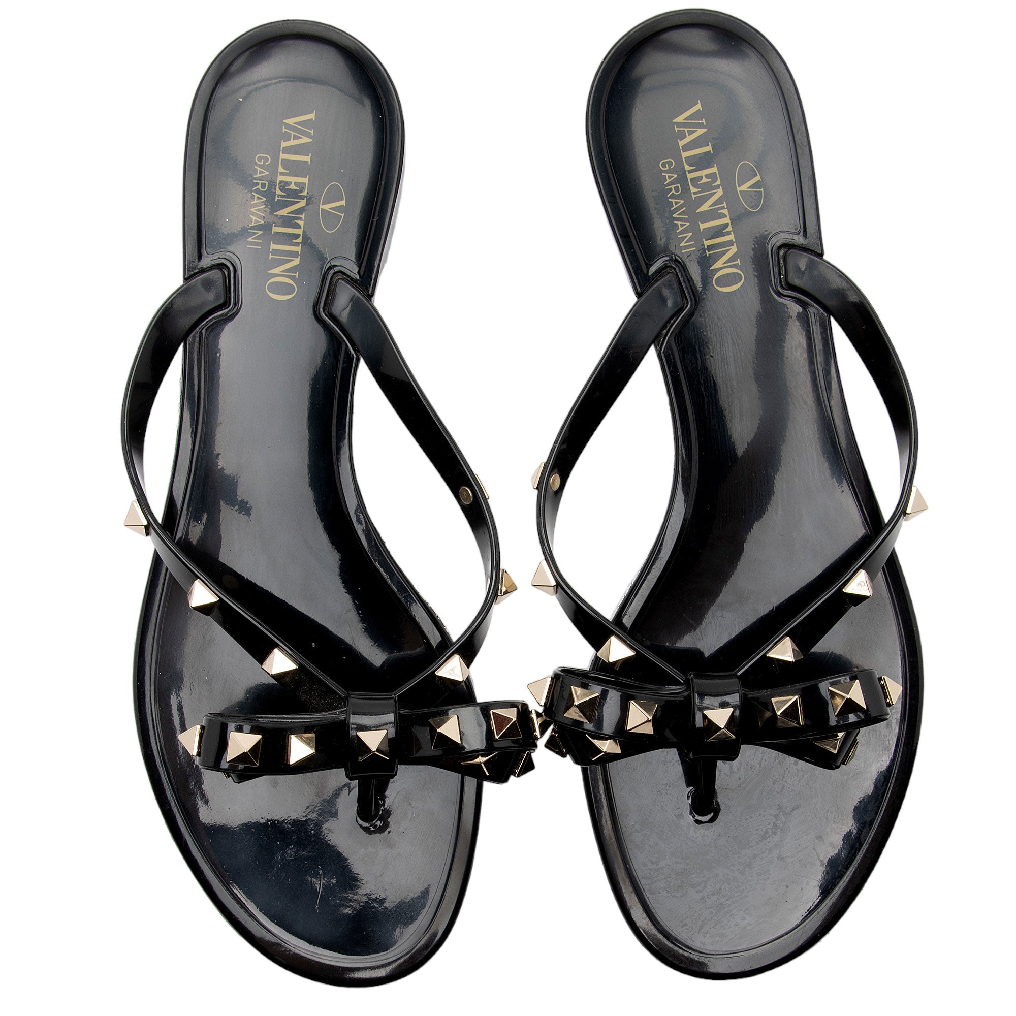 Valentino Rockstud Jelly Bow Sandals - Size 9 / 39 (SHF-WrvubB)