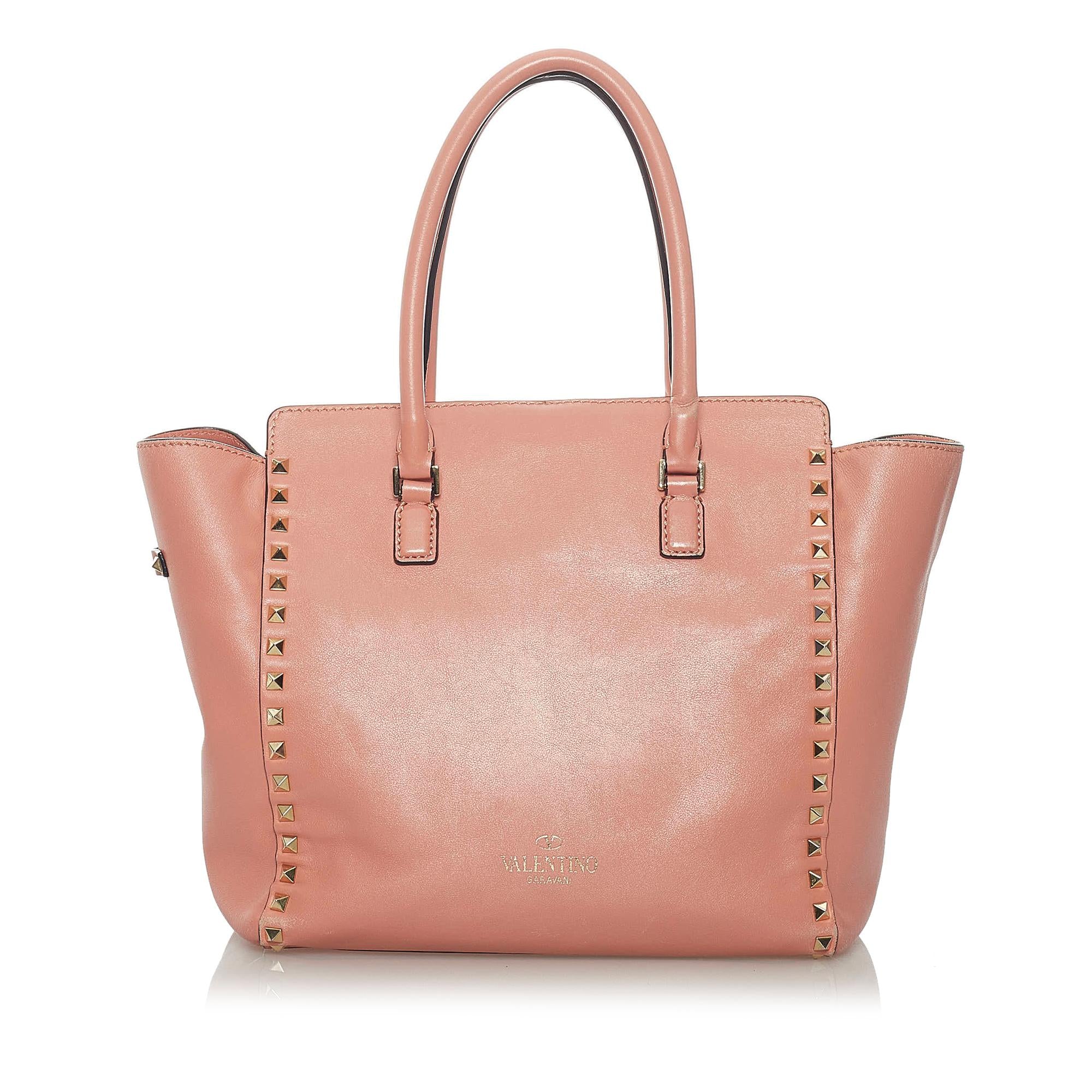 Valentino Rockstud Leather Satchel (SHG-AOLNBr)