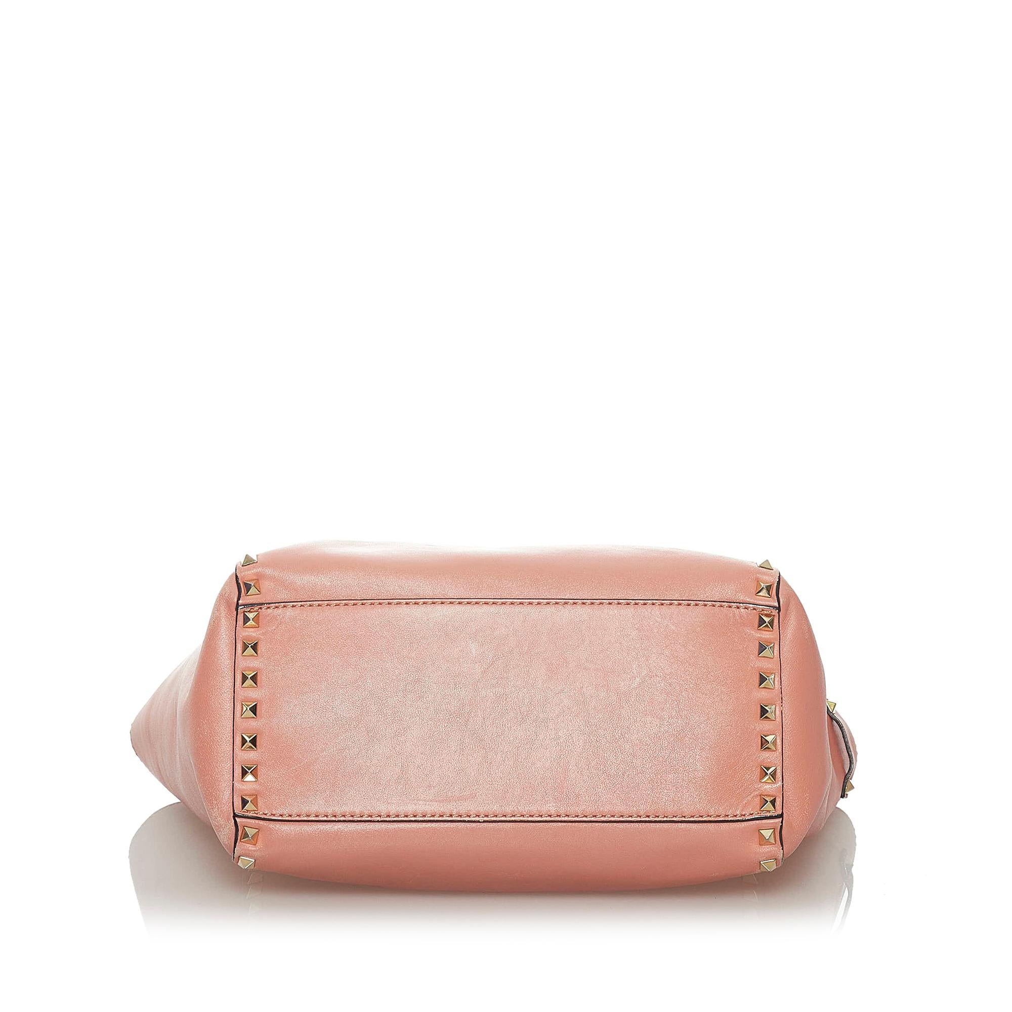 Valentino Rockstud Leather Satchel (SHG-AOLNBr)