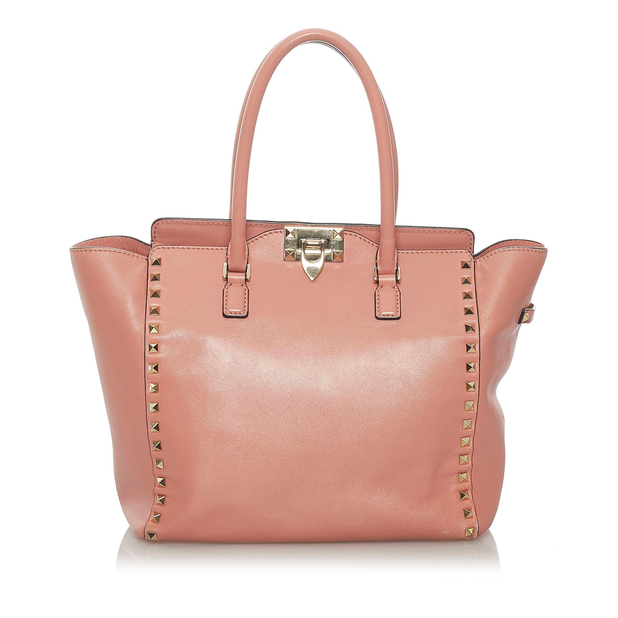 Valentino Rockstud Leather Satchel (SHG-AOLNBr)